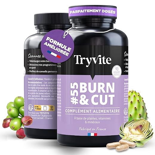 Powerful Fat Burner Men Women | Powerful Fat Burner Fast & Effective Weight Loss | TRYVITE BURN&CUT Enhanced Slimming Formula 2025 | 90 Capsules