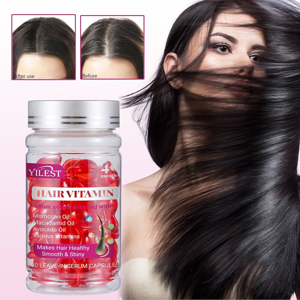 Amazon.com: Hair Vitamin Oil Capsules, 2 PCS Hair Treatment Oil Serum for Women & Men, 80 Capsules of Keratin and Argan Oil, Argan Oil-Leave-in Anti Frizz Hair Oil No Rinse for All