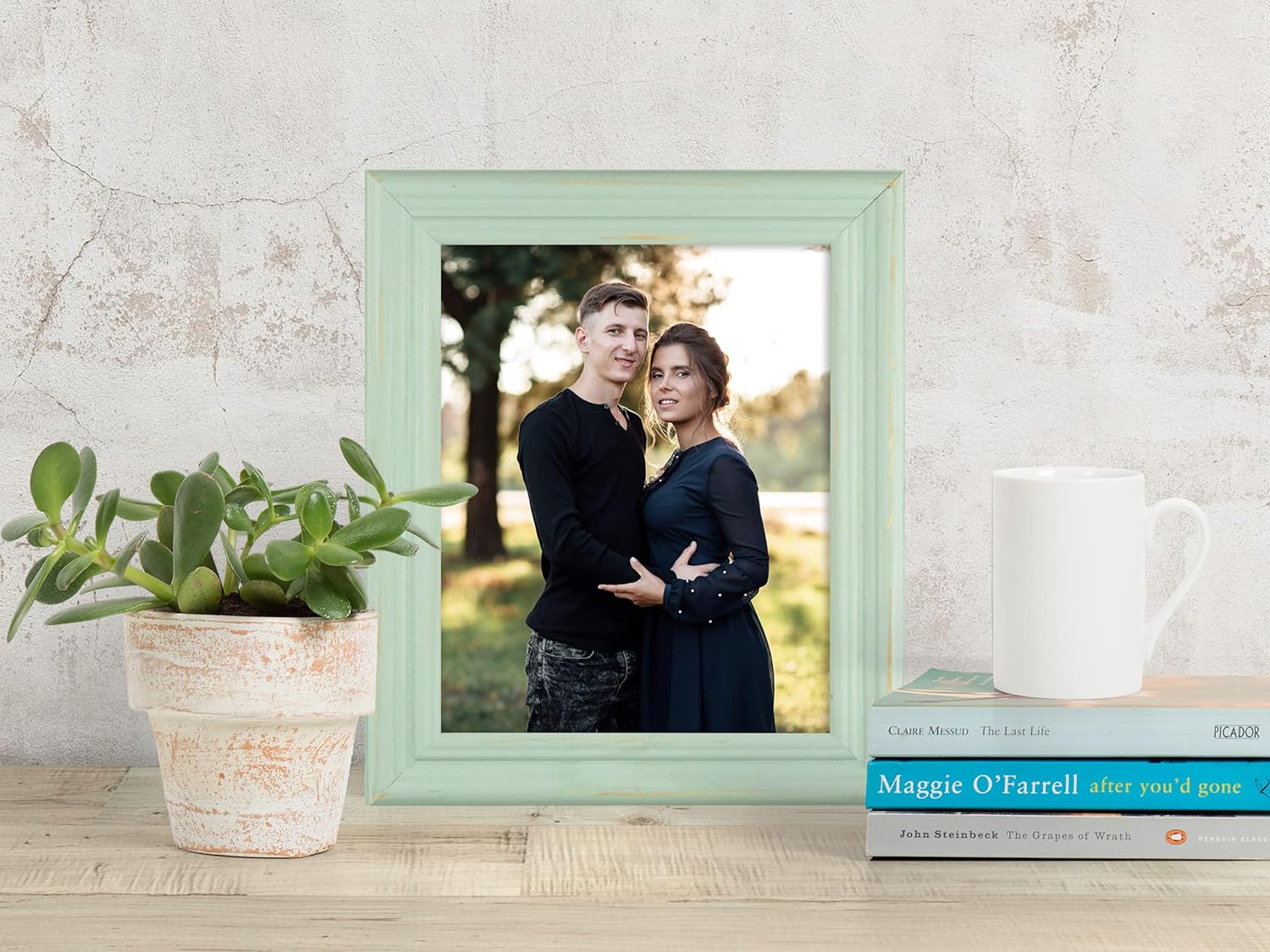 The Rusty Roof-Distressed Lucy Robin Egg-Solid Wood Picture Frame-7x7