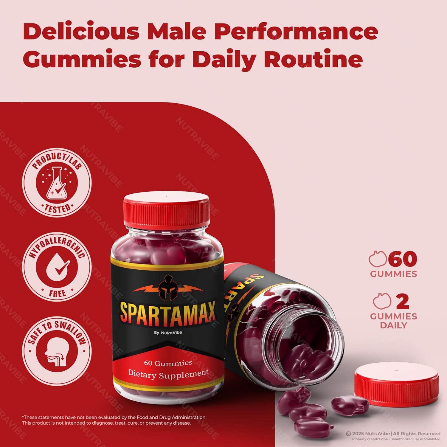 (2 Pack) SpartaMax Gummies – Natural Formula for Stamina, Energy & Performance Support | Great-Tasting Easy-to-Chew Gummy | Premium, Non-Habit Forming Supplement, Sparta Max Official (120 Gummies)