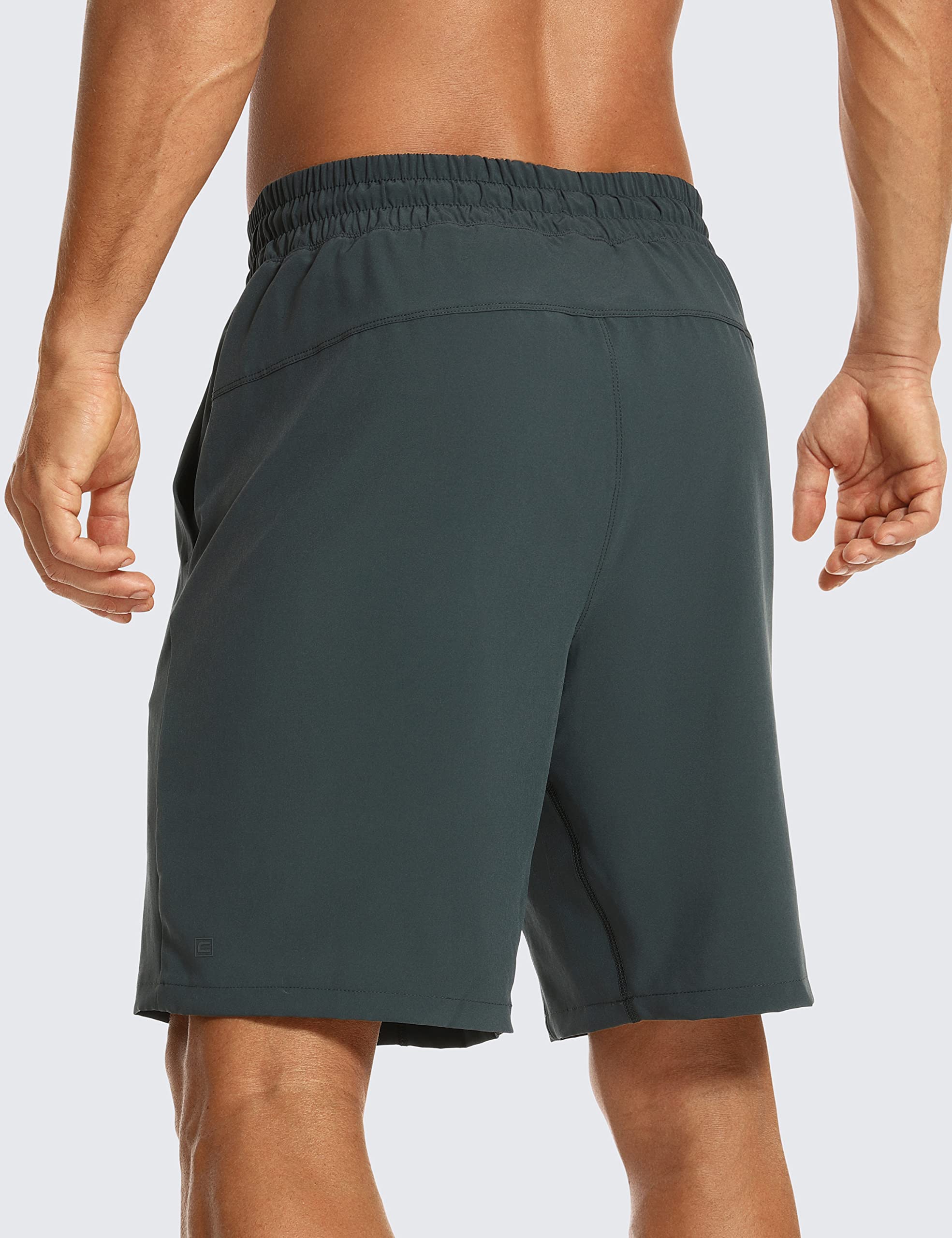 CRZ YOGA Pantalones Cortos de Running para Hombre con Forro - 23cm Melanita XL