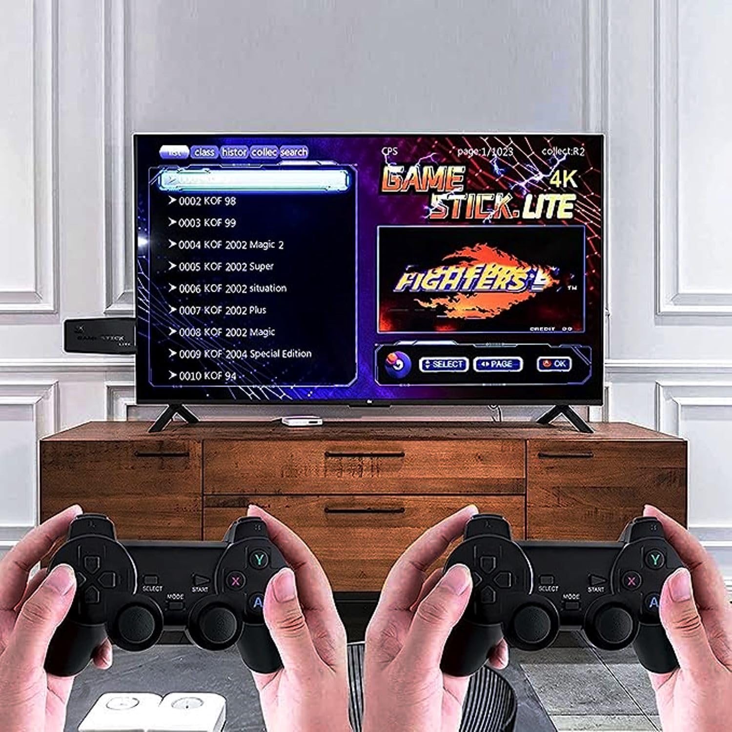 NextTech 4K Ultra HD Video Game Console for TV | Retro Gaming Stick with 10000+ Classic Games | HDMI Plug & Play | Dual 2.4G Wireless Controllers | Portable Gaming Device for Kids & Adults 4