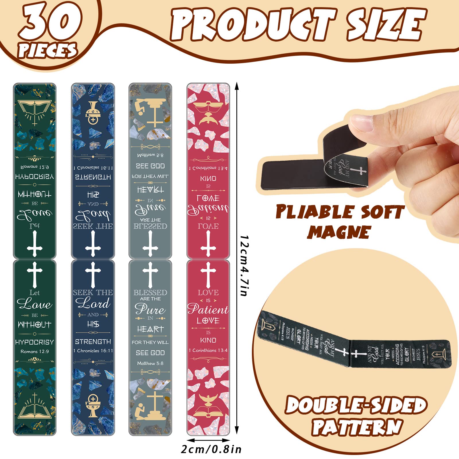 Snapklik.com : 30 Pcs Bible Verses Magnetic Bookmarks Inspirational ...