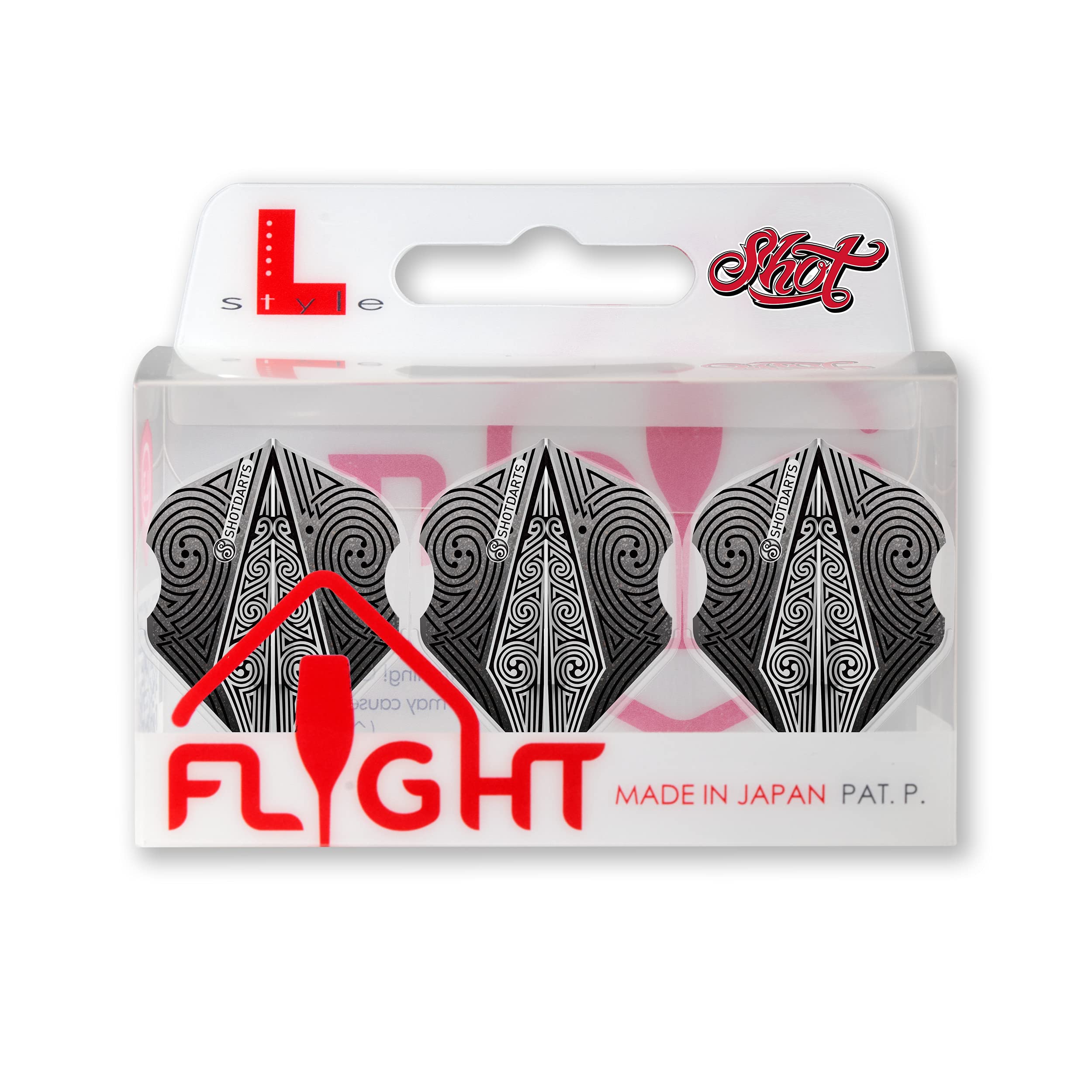 Shot! L-Style EZ L1 Standard Shape Odin's Spear Black Dart Flight Set