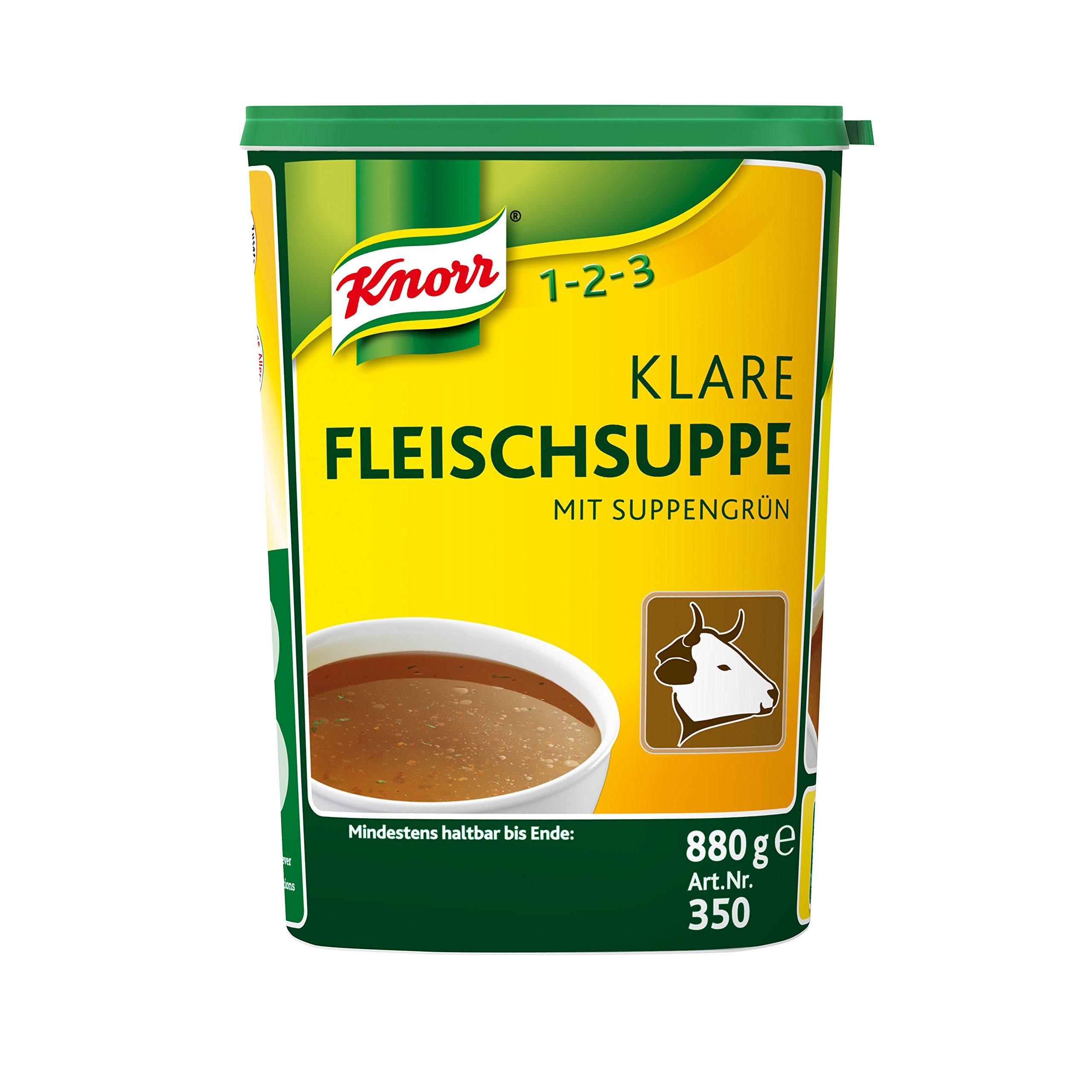 Knorr klare Rindsuppe mit Suppengrün (Rinderbrühe nach bewährter Rezeptur) 1er Pack (1 x 0,88 kg)