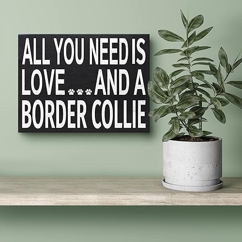 Miniatura 5 de JennyGems Border Collie Sign All You Need Is Love and a Border Collie Letrero de madera 8 x 6 pulgadas Border Collie Mom Border Collie Gifts