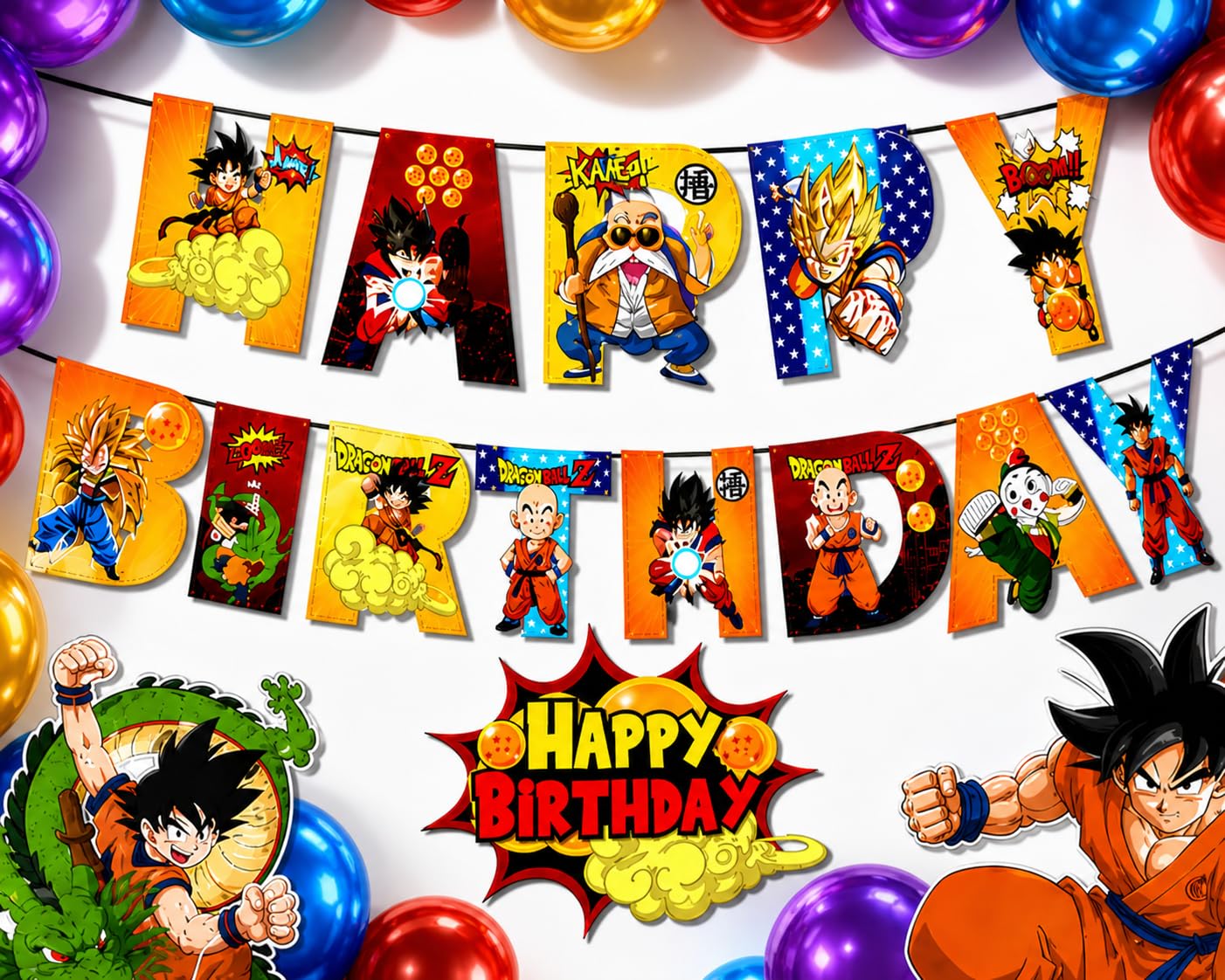 Partyjoy Dragon Ball Z Theme Birthday Decoration Kit for Kids