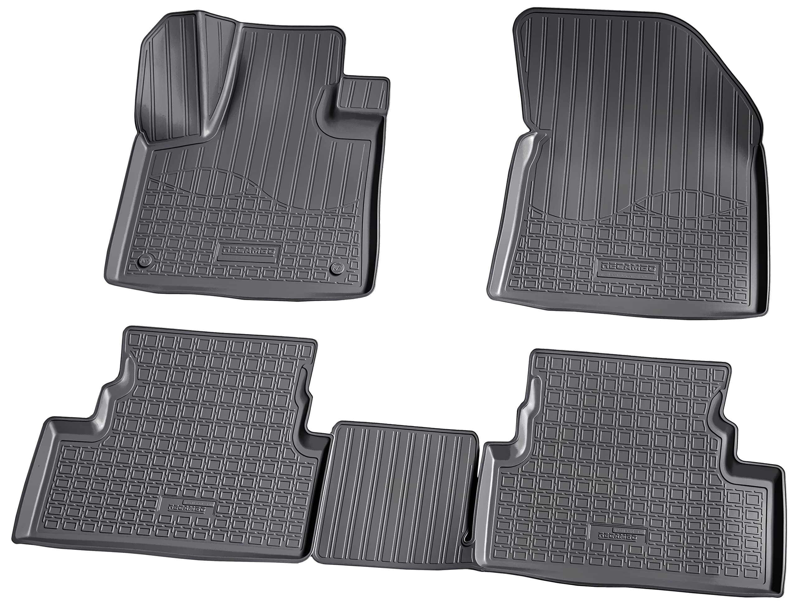 Recambo Alfombrillas de goma 3D aptas para Opel Grandland X a partir de 2017. Ajuste perfecto con borde