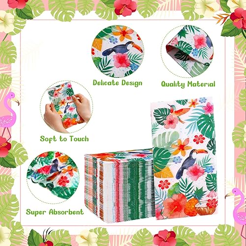 Miniatura 3 de 100 servilletas hawaianas de 3 capas Luau Tropical Aloha servilletas de papel decorativas de papel toallas de mano para la playa hawaiana de la