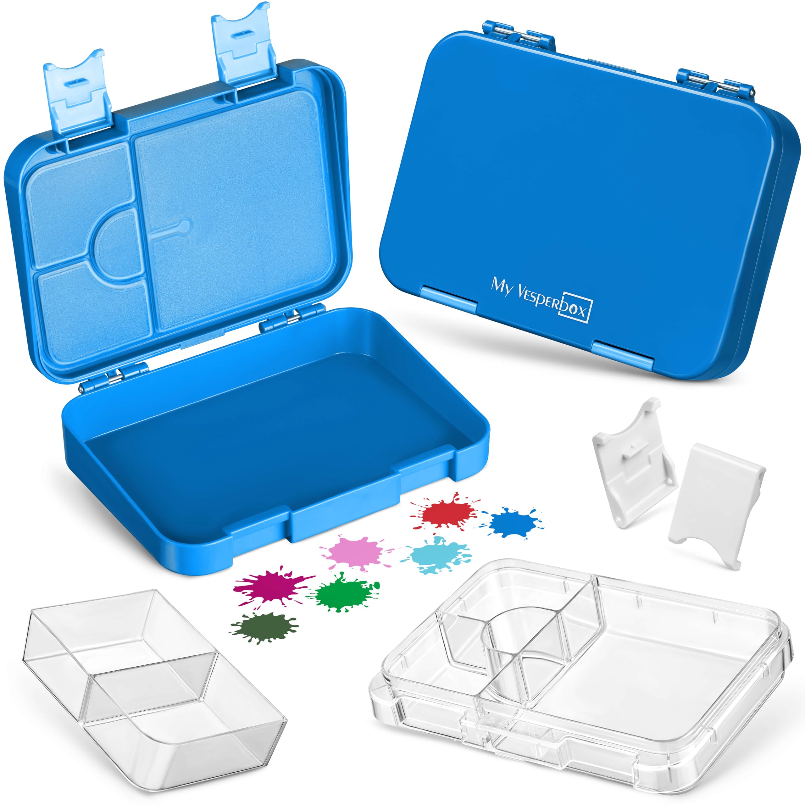 My Vesperbox® Brotdose für Kinder mit Fächern [LEN] - Lunchbox mit Trennfächern - Bento Box - Jausenbox - Brotzeitbox für Schule & Kindergarten - Vesperdose für Jungen & Mädchen