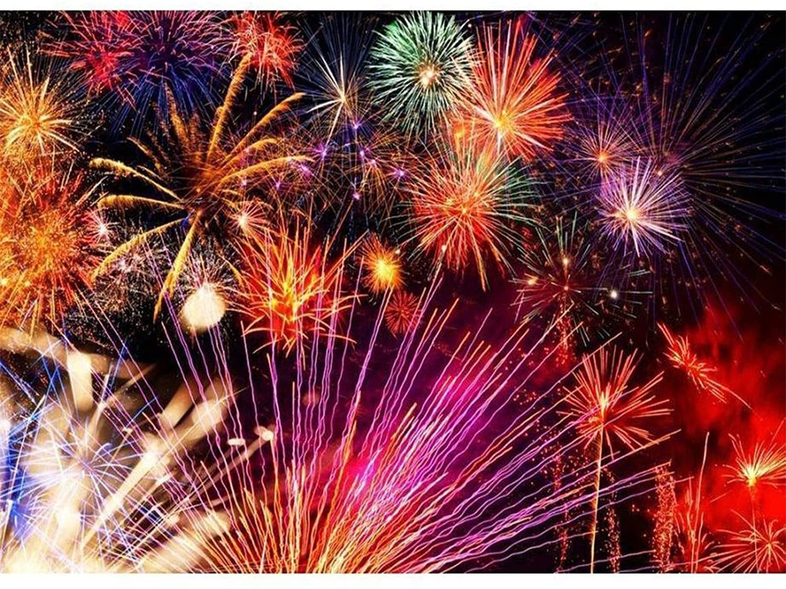 Muyankissu Firework Diamond Art Art for Adults Colorful Rainstone Dots Beads Kits Full Drill Diamond Art Fireworks 12x16inch