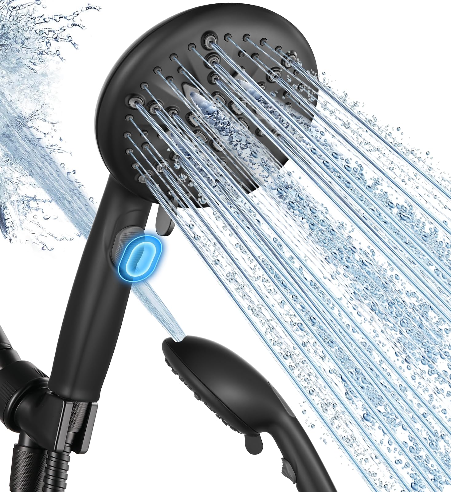 Support de tête de douche universel noir et étanche modèle cobbe 122