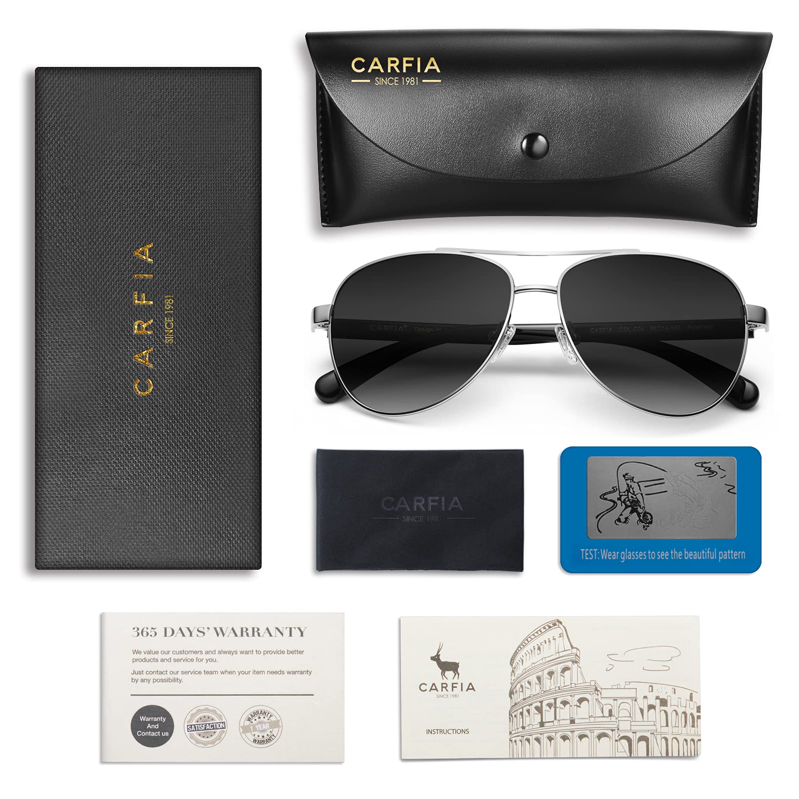 CARFIA Retro polaryzacyjne damskie męskie okulary przeciwsłoneczne UV400 ochrona na zewnątrz jazda sport z metalową ramą, X: Srebrna Ramka Gradient Szary Soczewka, 1