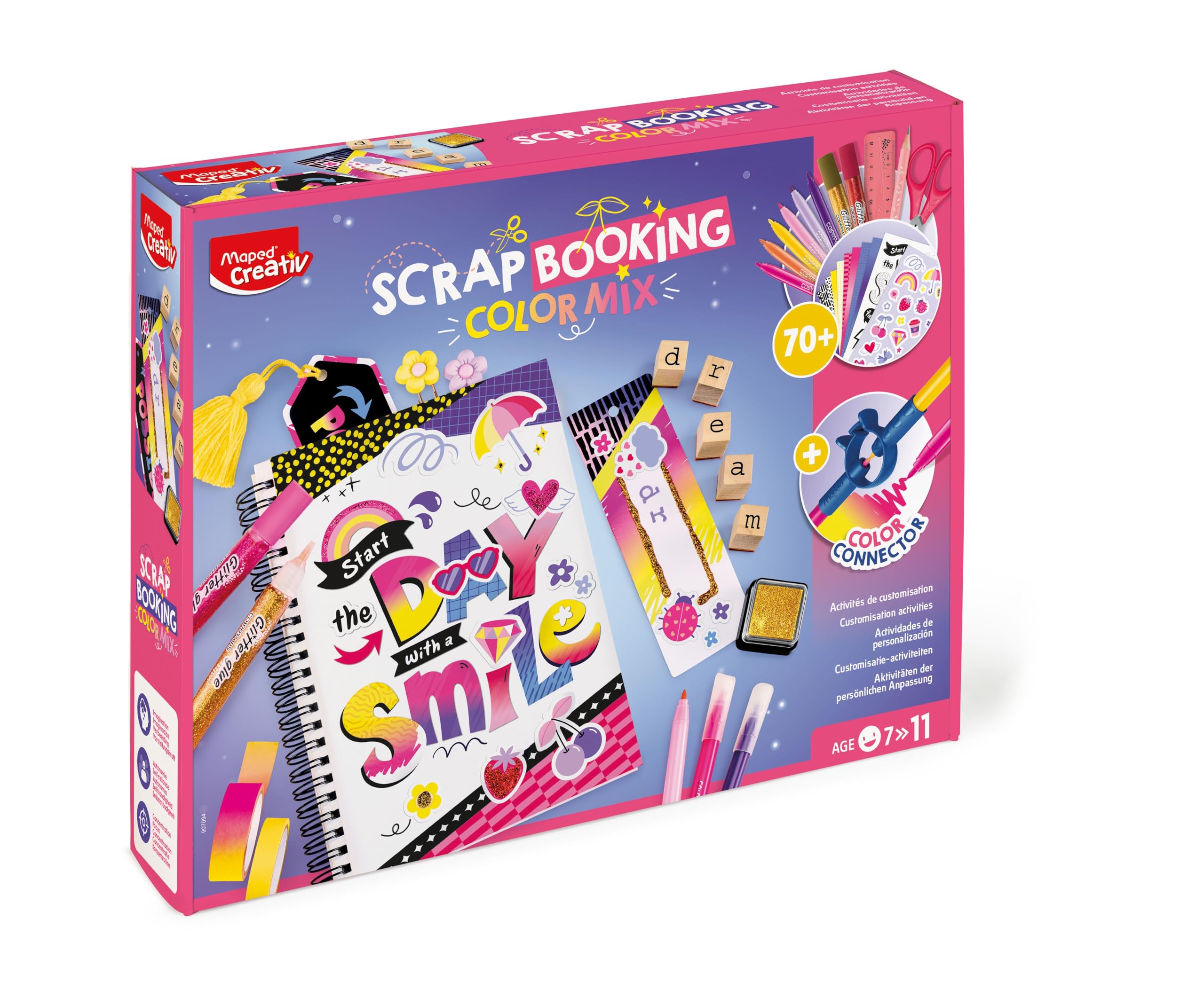 Maped Creativ - Scrapbooking - Kit Complet d'Activités, avec + de 70 Accessoires et Matériel Maped, dont 1 Carnet et 3 marque pages - A Partir de 7 Ans