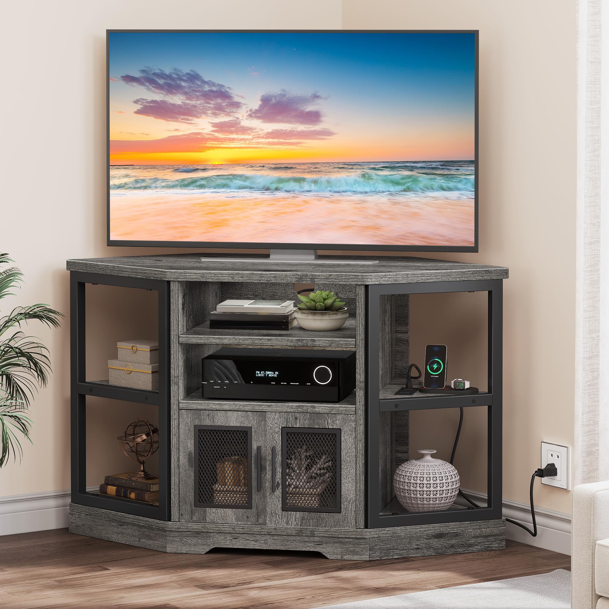 Amazon.com: DWVO Corner TV Stand for TVs 50 Inch for Living Room