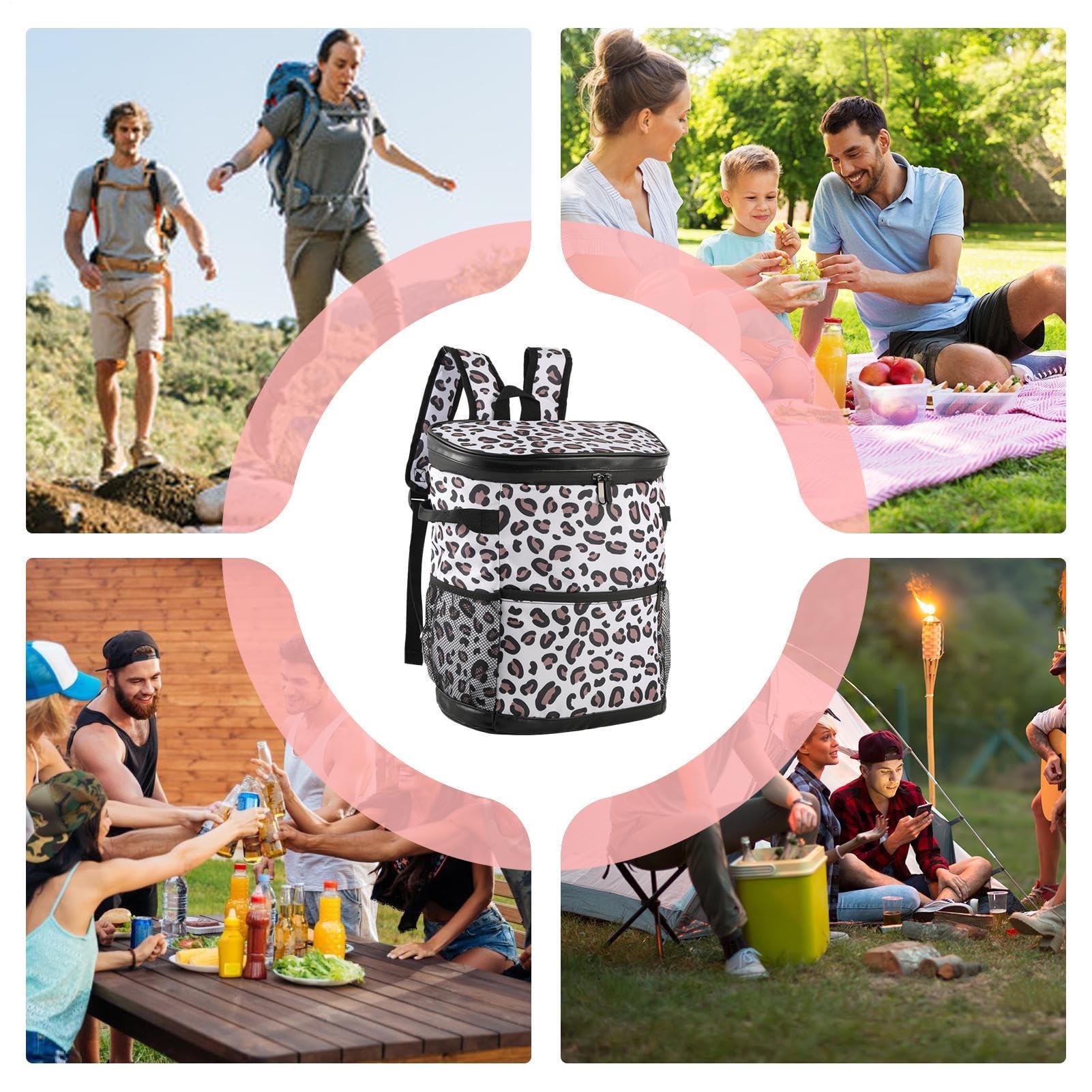 Zaino termico, borsa termica impermeabile per spiaggia, campeggio, pesca, lavoro, golf, picnic, resistente, in tessuto Oxford, ideale per viaggi e costruzioni