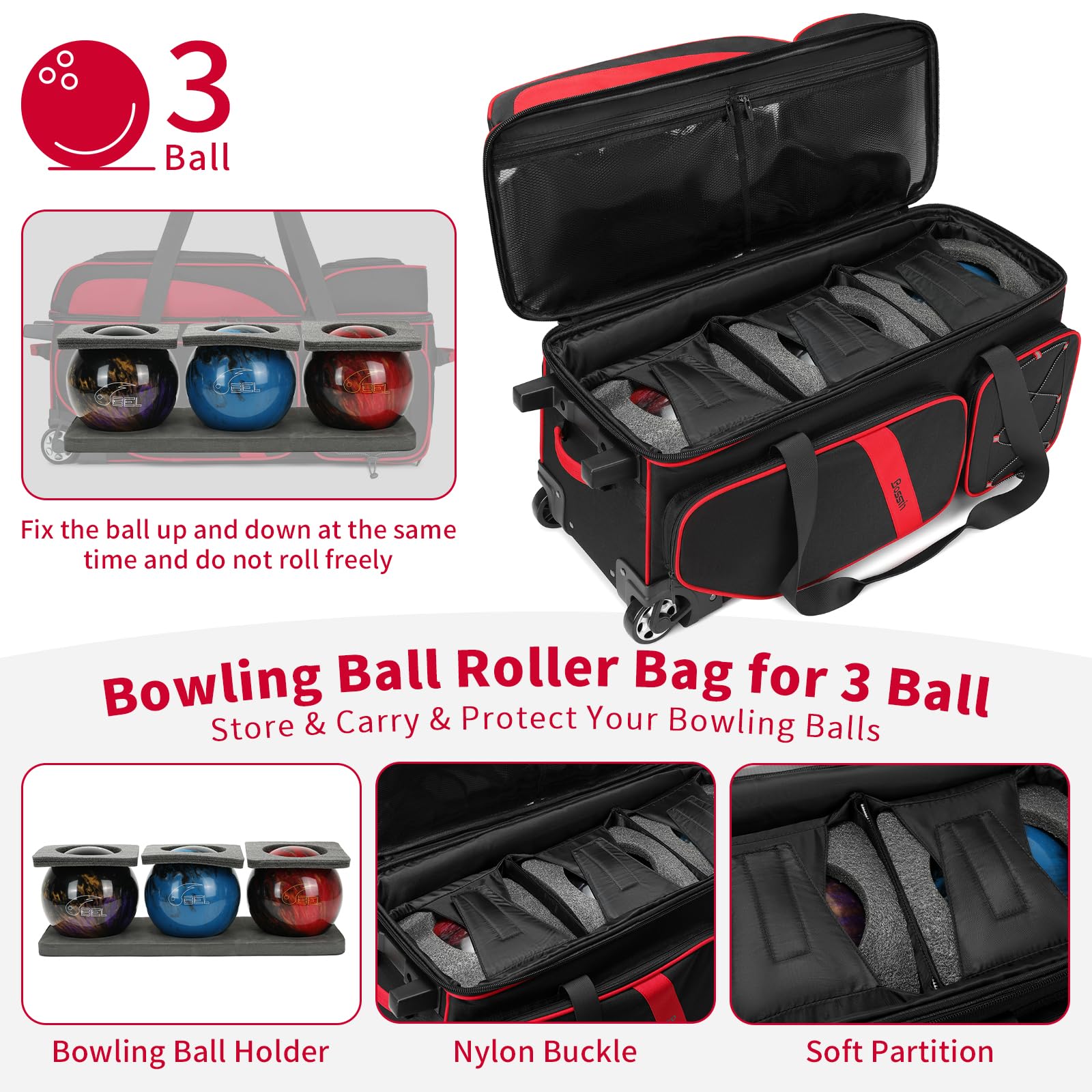 Amazon.co.jp: BOSSTIN (ボスティン) ボールボウリングバッグ ホイール