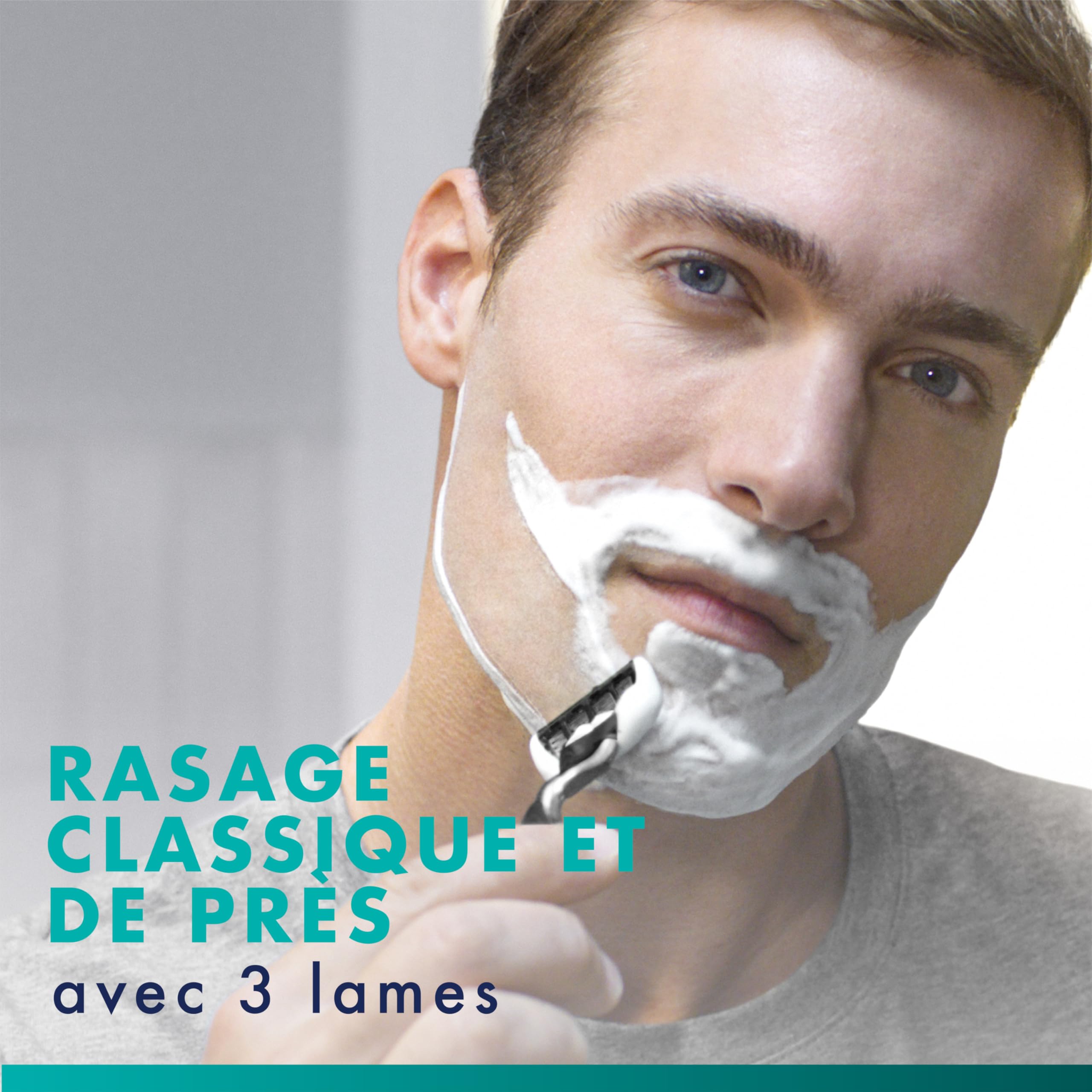 Gillette Mach3 Recharges De Lames De Rasoir pour Homme, Rasoirs À 3 Lames 15 Recharges De Lames, Lames Plus Résistantes Que L’Acier