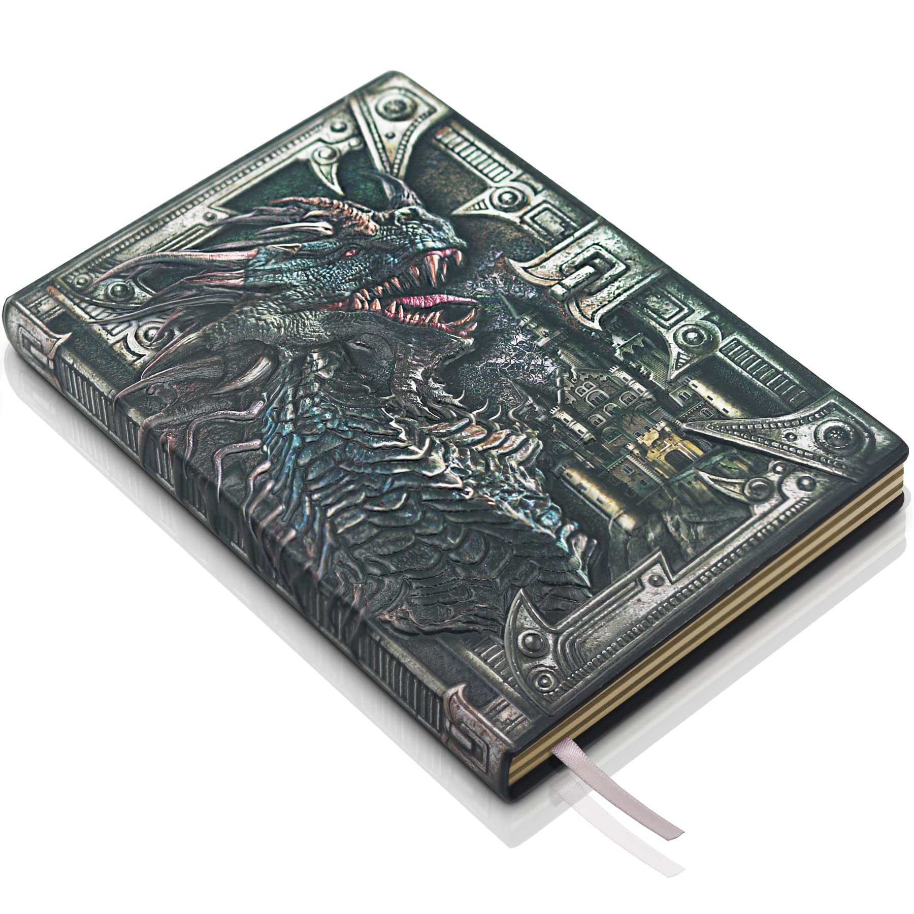 DND Dungeons and Dragons Journal Notebook - 3D Embossed Leather Journal Dragon Journal with Lined Paper Cool DND Notebook Accessories DND Gifts for Women & Men & Nerdy (A5,Multicolor)