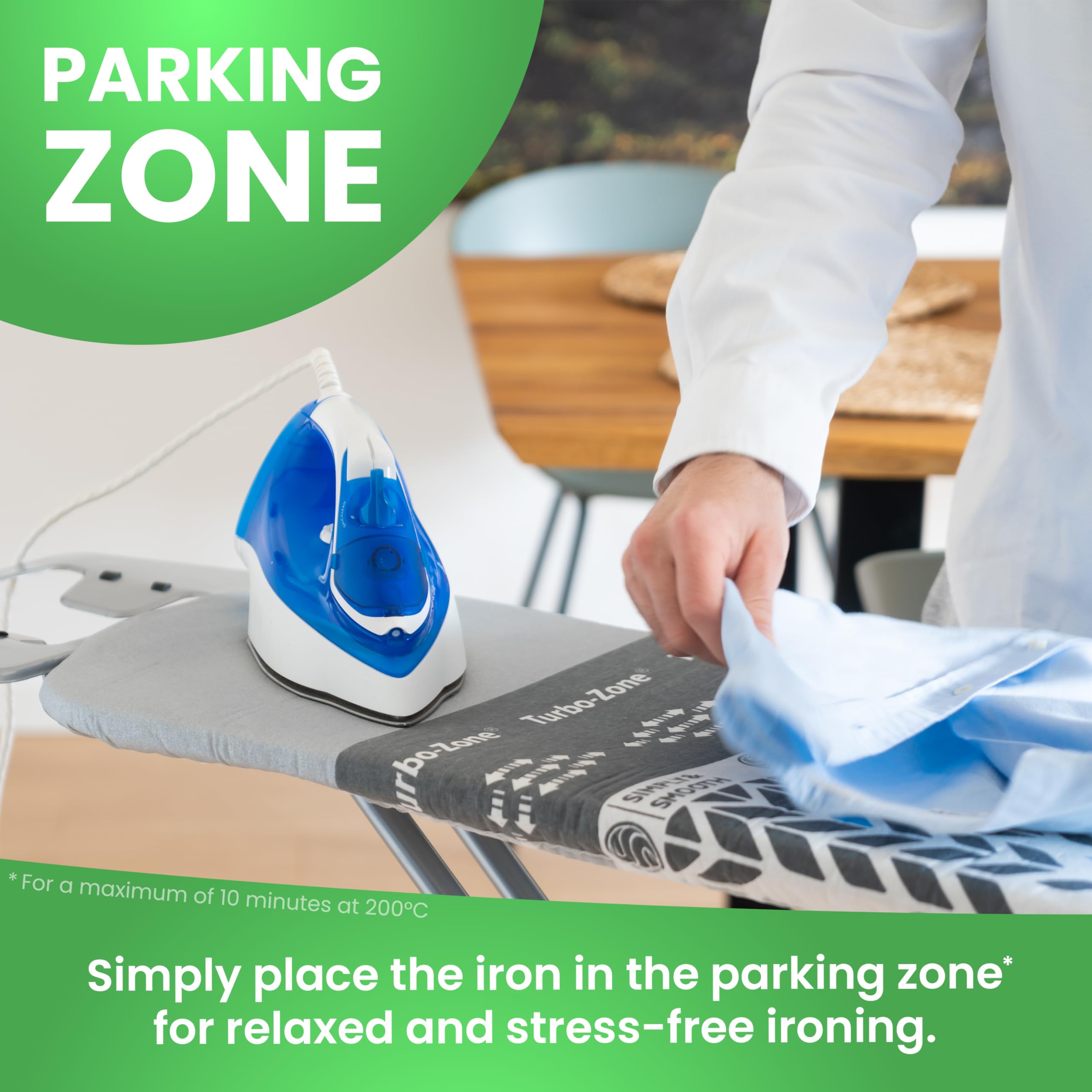 Copriasse Da Stiro In Cotone 120x40 Cm | Imbottito Per Stirare In Piedi | Adatto Per Ferri A Vapore, Con Coulisse E Tenditori - Foto 5