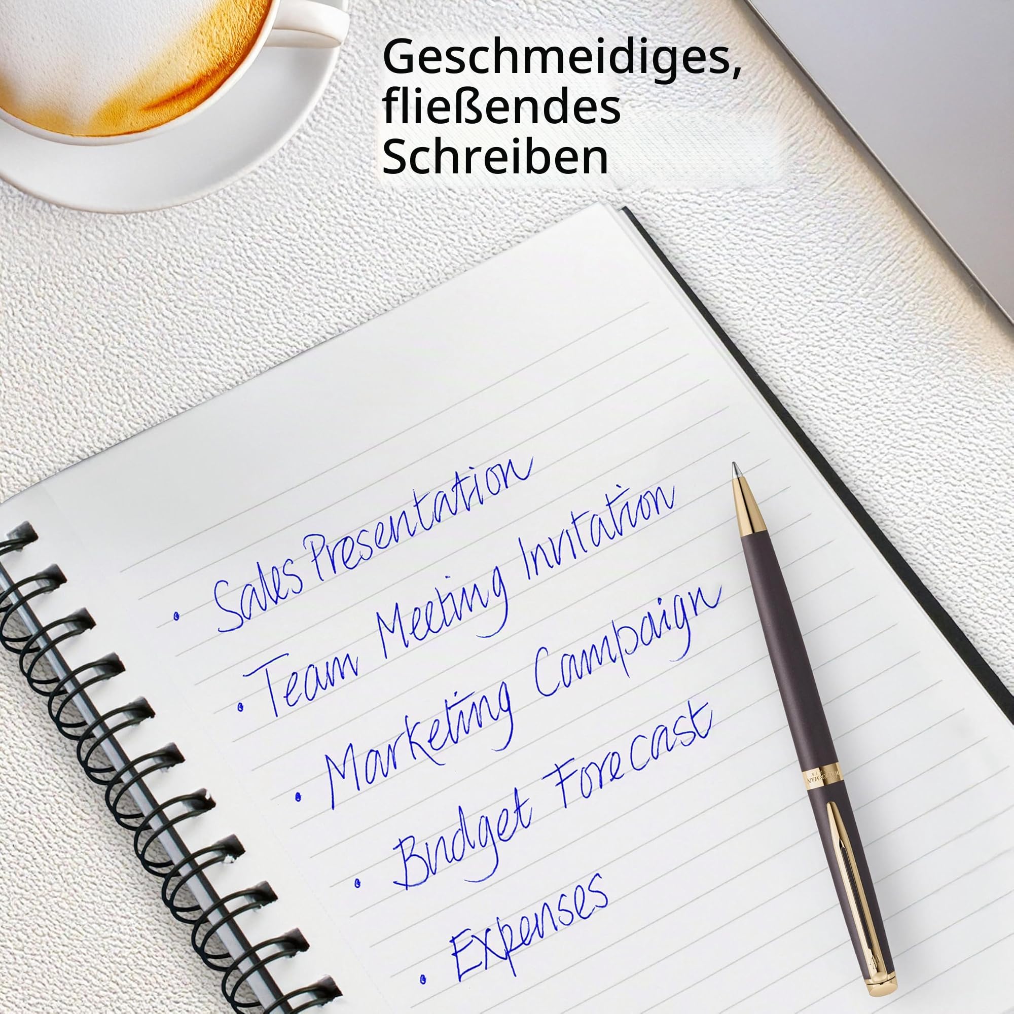 Waterman Hémisphère Kugelschreiber | The Understated Edit | Lavaschwarz | Mittlere Spitze und blaue Tinte | Geschenkbox