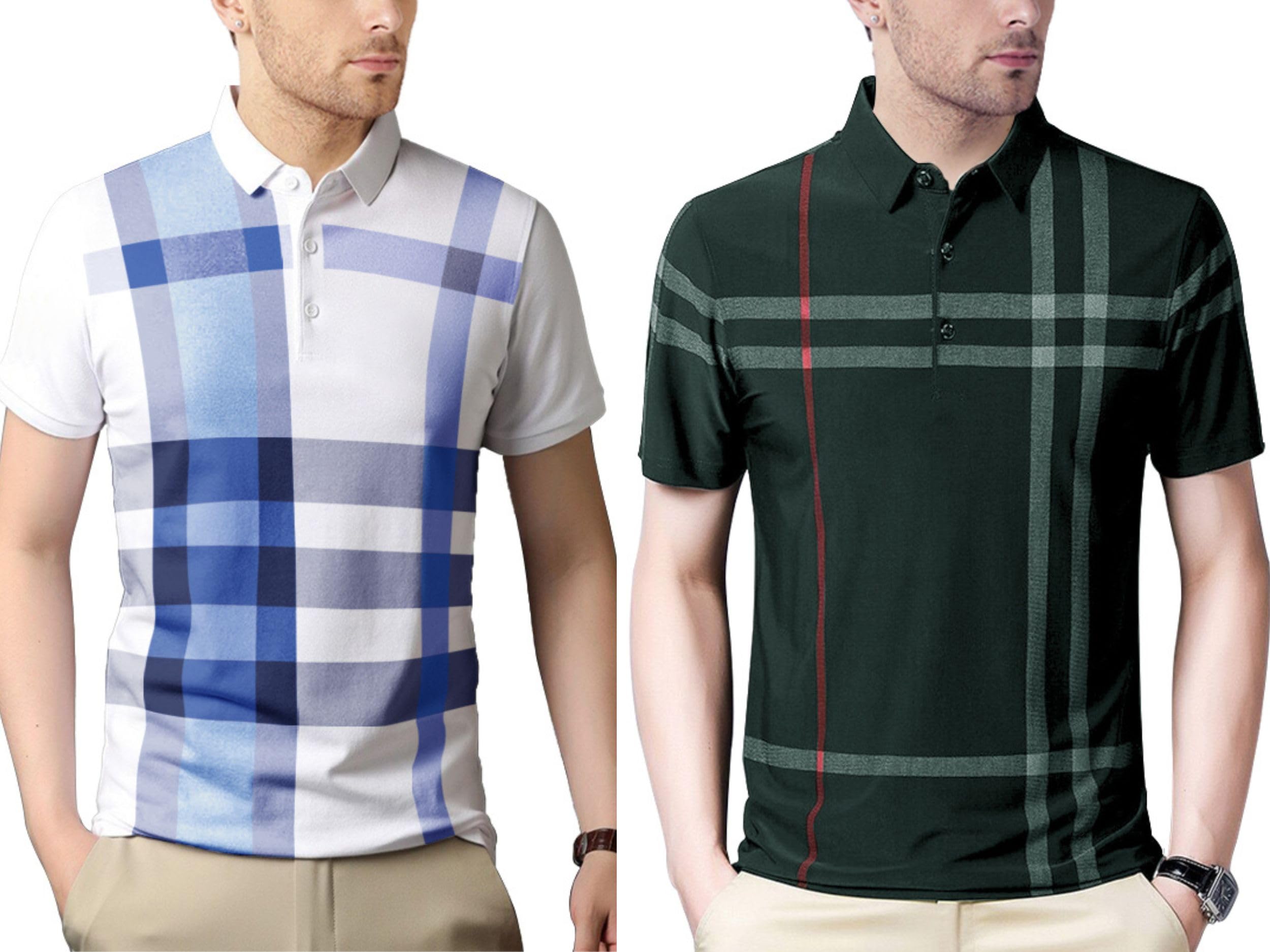 Noble Monk Polo en coton mélangé pour homme, coupe régulière, demi-manches, col polo, t-shirt décontracté