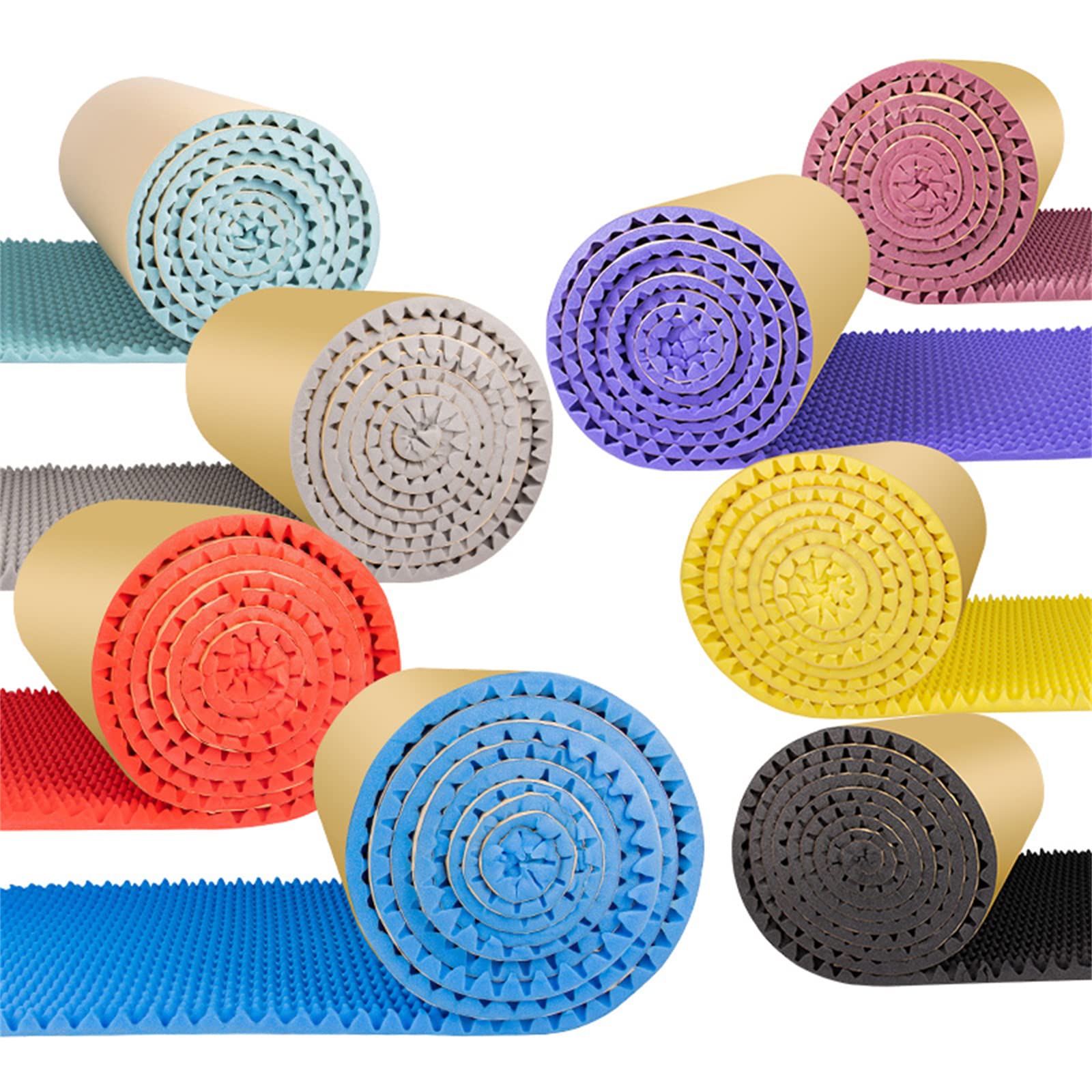 Pannelli fonoassorbenti in Schiuma Acustica di Alta qualità, Pannelli fonoassorbenti da Parete per Studio Acustico Spessi 3 cm per soffitto di Studio Domestico, multicolo,Giallo 3CM