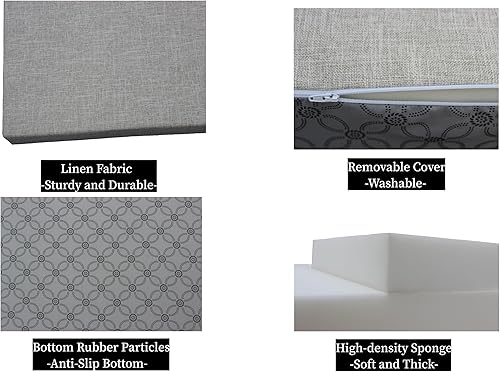 Miniatura 4 de Cojín de banco personalizado de 42 pulgadas, cojín de banco con ventana panorámica, cojín de espuma gruesa para interiores y exteriores, cojín de