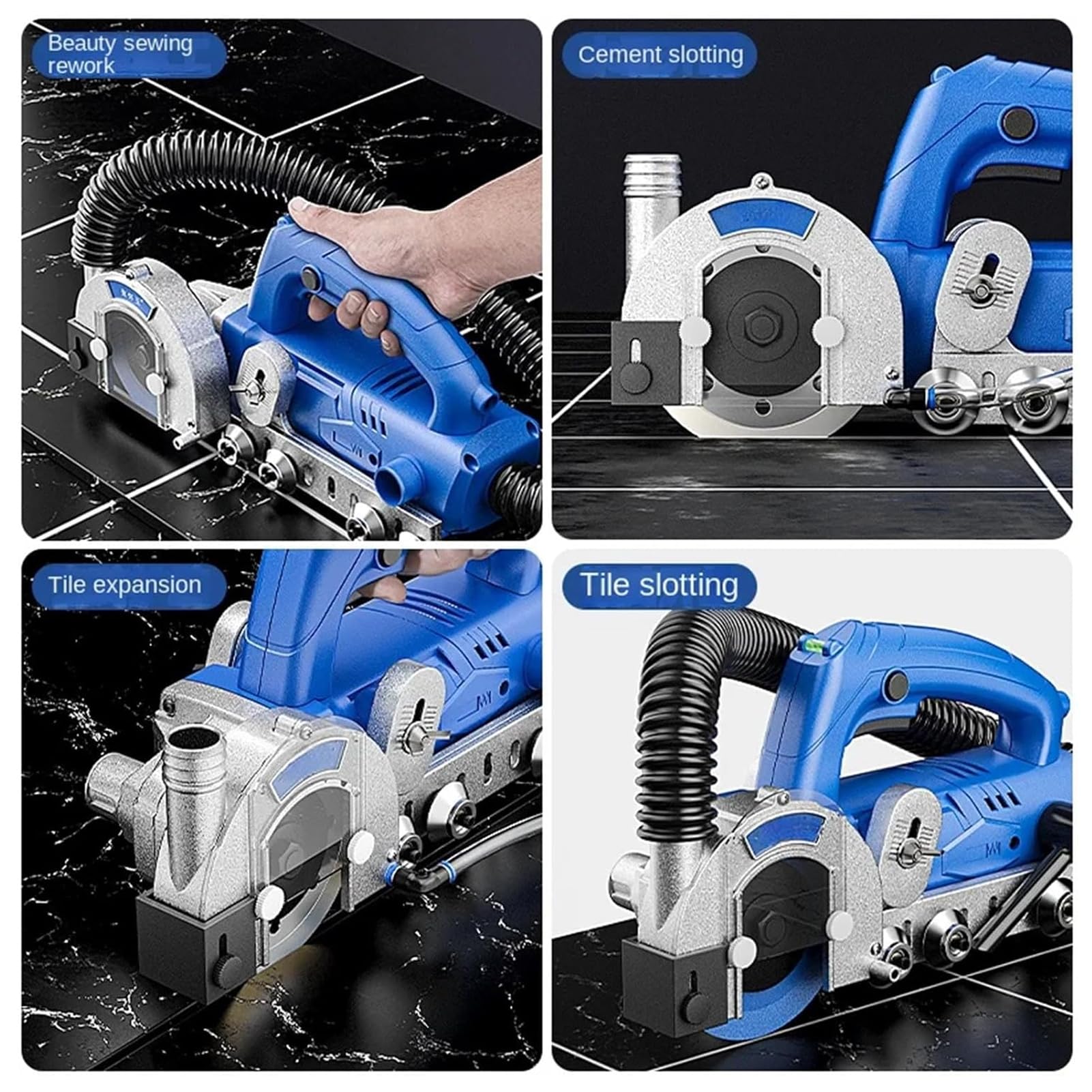 Pulitrice Per Fughe Elettrica, Macchina Per La Pulizia Dei Giunti Di Piastrelle Elettrica, 9000rpm, Aspirazione Automatica, Rimozione E Raschiatura Dei Bordi, Per Cucina Bagno Camera Da Letto