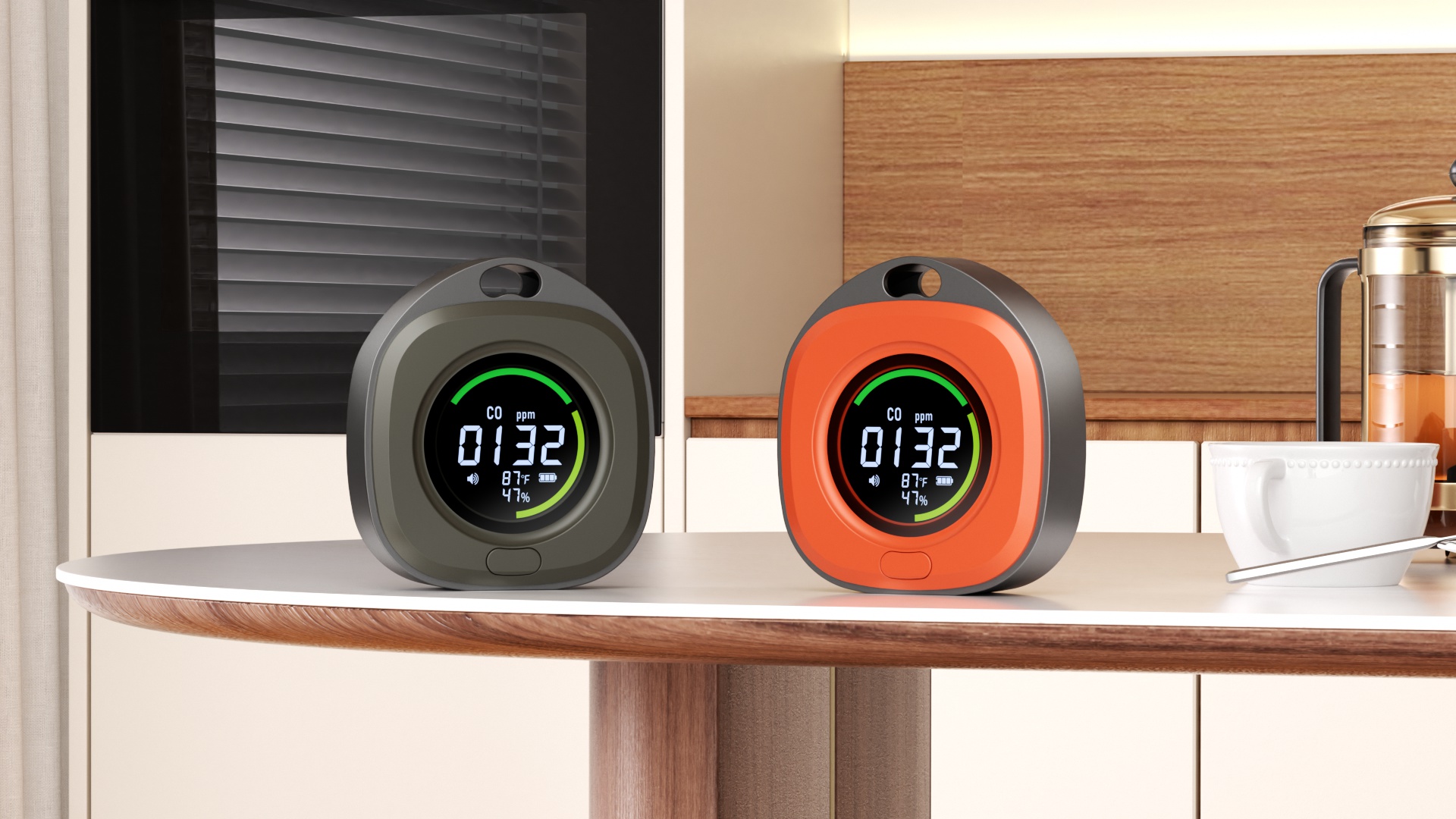 Draagbare CO-melder Koolmonoxidemelder, Mobiele CO Warner Koolmonoxidewaarschuwingsdetector Co Meter Met Temperatuur En Vochtigheidsweergave Voor Tr