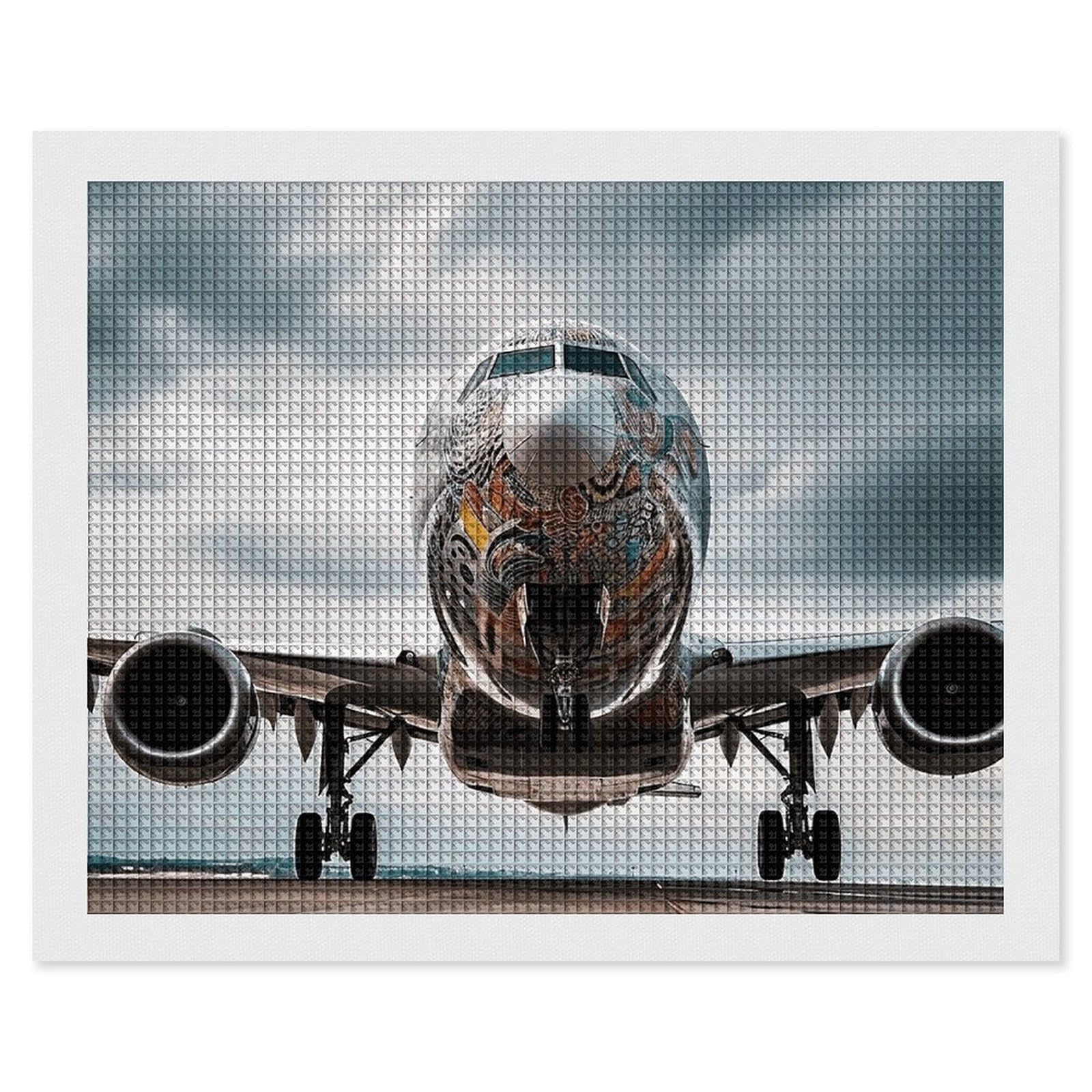 NONHAI Diamond Painting Kits for Adults - DIY Diamond Art Kits for Beginners - Full 5D Paint Drill Diamond Dots Paintings- Airplane Art Diamonds Pictures Gem Art and Craft Wall Decor 16"x20"