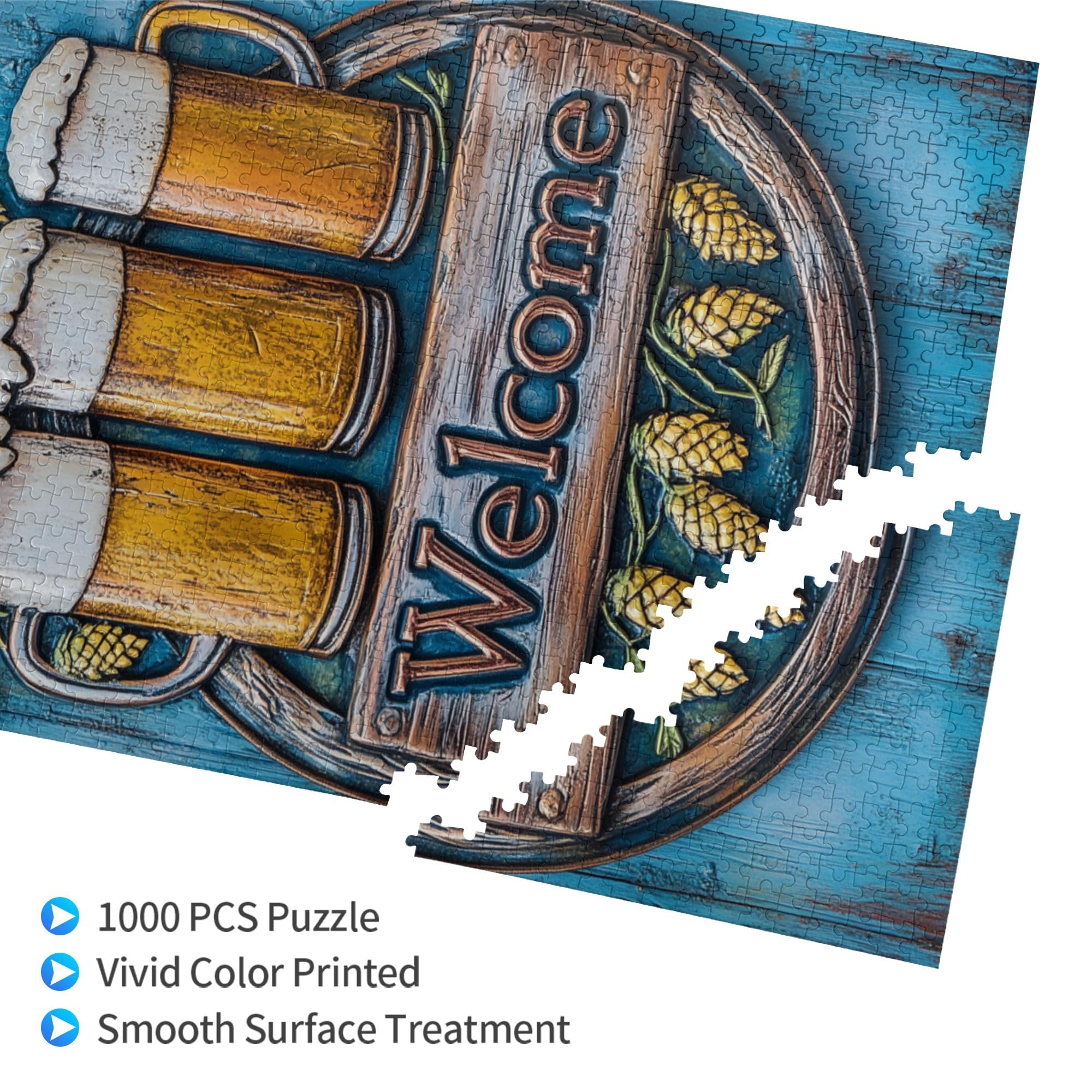 MA6GE8DE The Relaxation Place Signs Beer 1000 Piece Puzzle - Unique Artwork Wooden Puzzle For Adults, Great For Display - View #9
