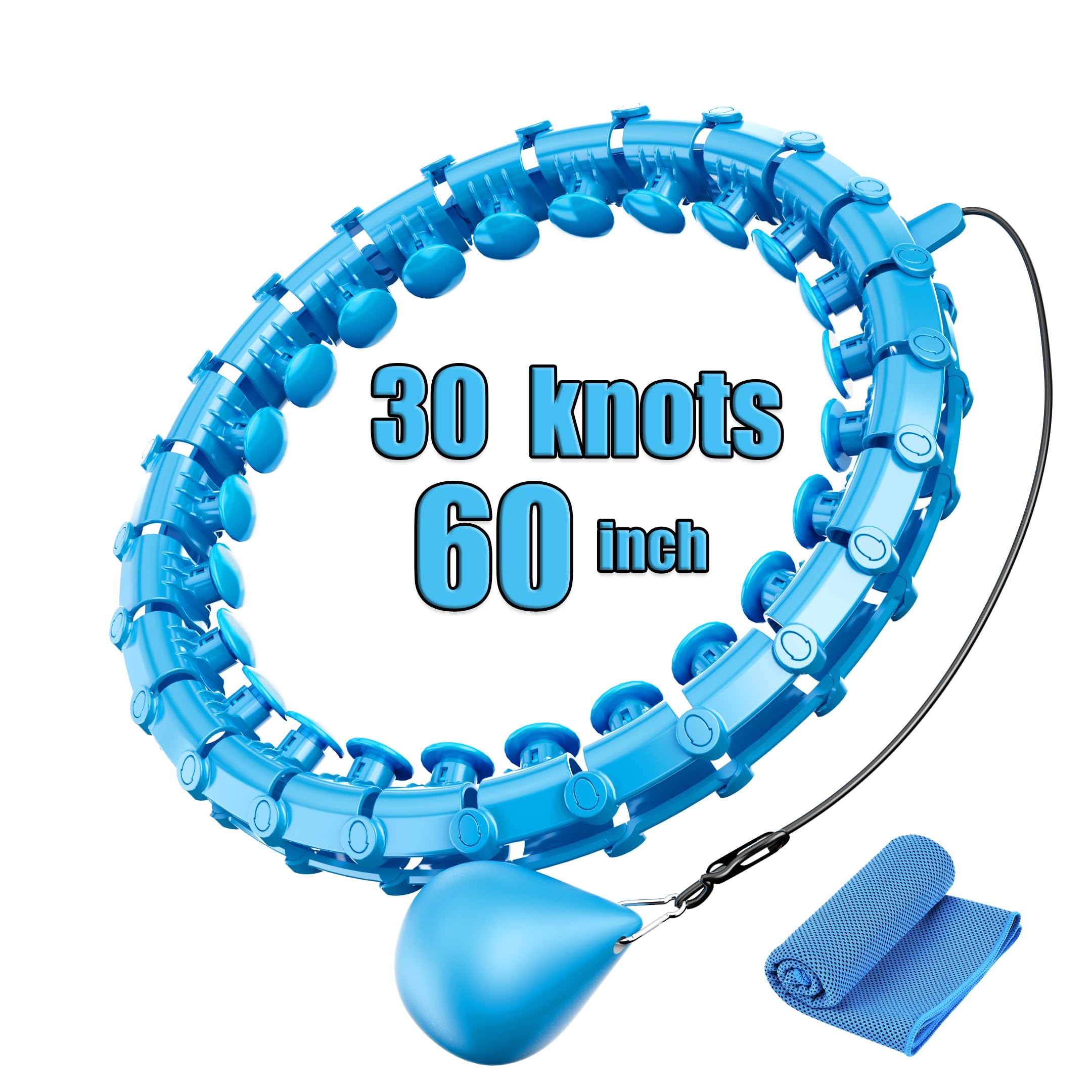 Dumoyi Smart Weighted Fitness Hoop for Adults Weight Loss, Infinity Hoop, 2 in 1 Adomen Fitness Massage Workout Equipment, Great for Adults and Beginners