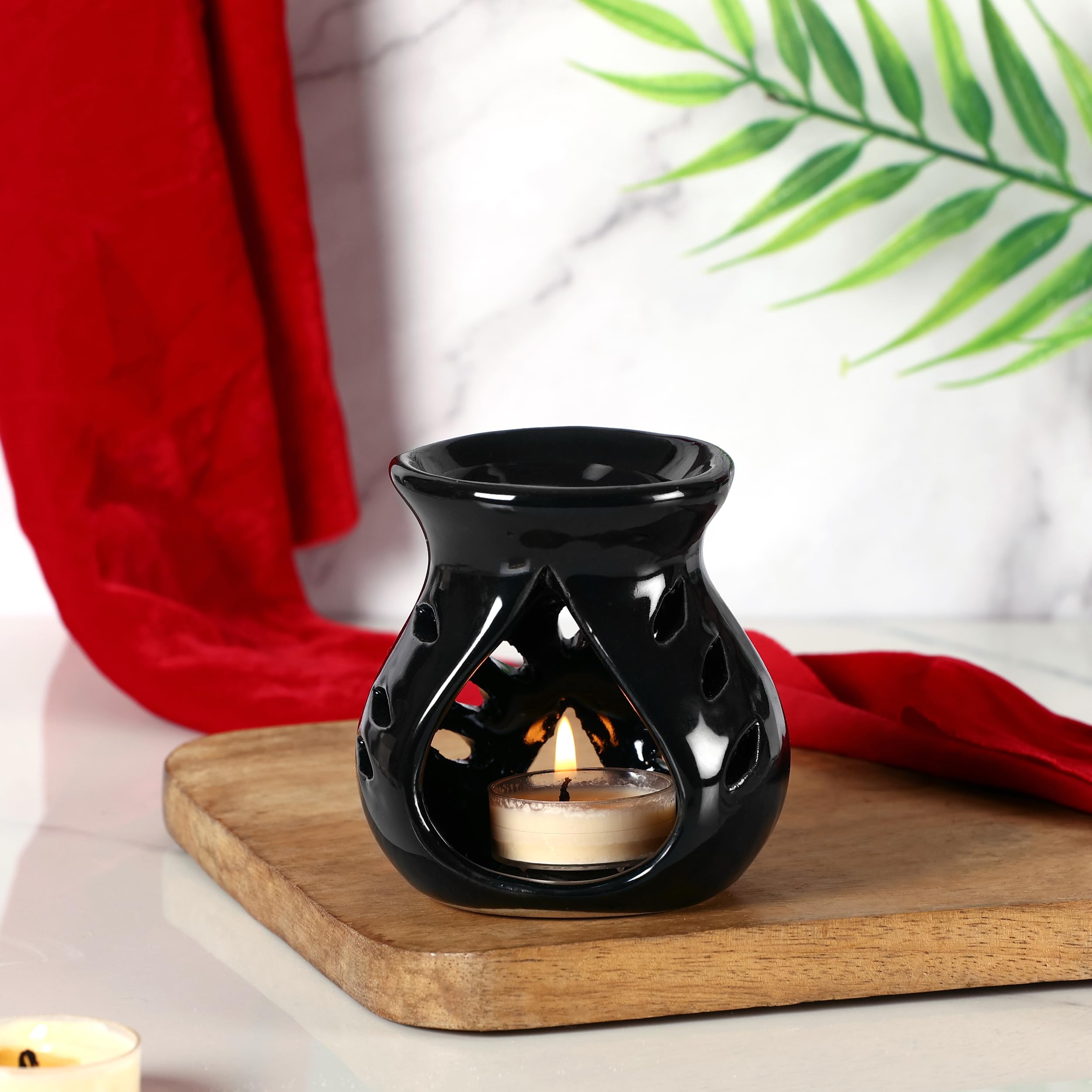 PROSPERRO LUMO by Parkash Candles Ceramic Clay Candle Operated Aroma Burner || Home Décor (Black) (B0D84763ZB) Amazon Price History, Amazon Price Tracker