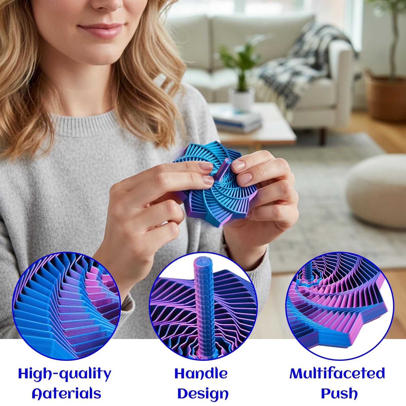 Fidget Star, Expanded Sensory Fidget Star, Silk Basket Purple Radish Tower, Fidget Toys for Sensory Stimulation Sensory Toys for People - Image 3