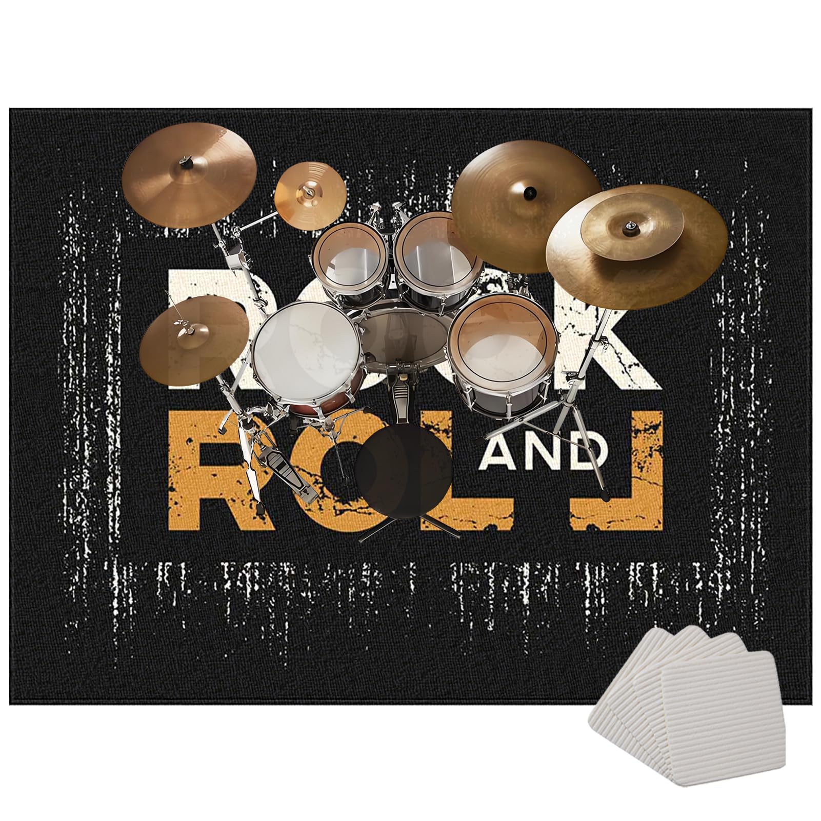 Drum Rug Drum Mat Soundproof Mat 120 x 70 cm Drum Carpet Non-Slip Drum Carpets Professional Rectangle Drum Rugs For Percussion Electronic Drums Bass Drum Snare Drums Kit Etc Musical Instruments Mat