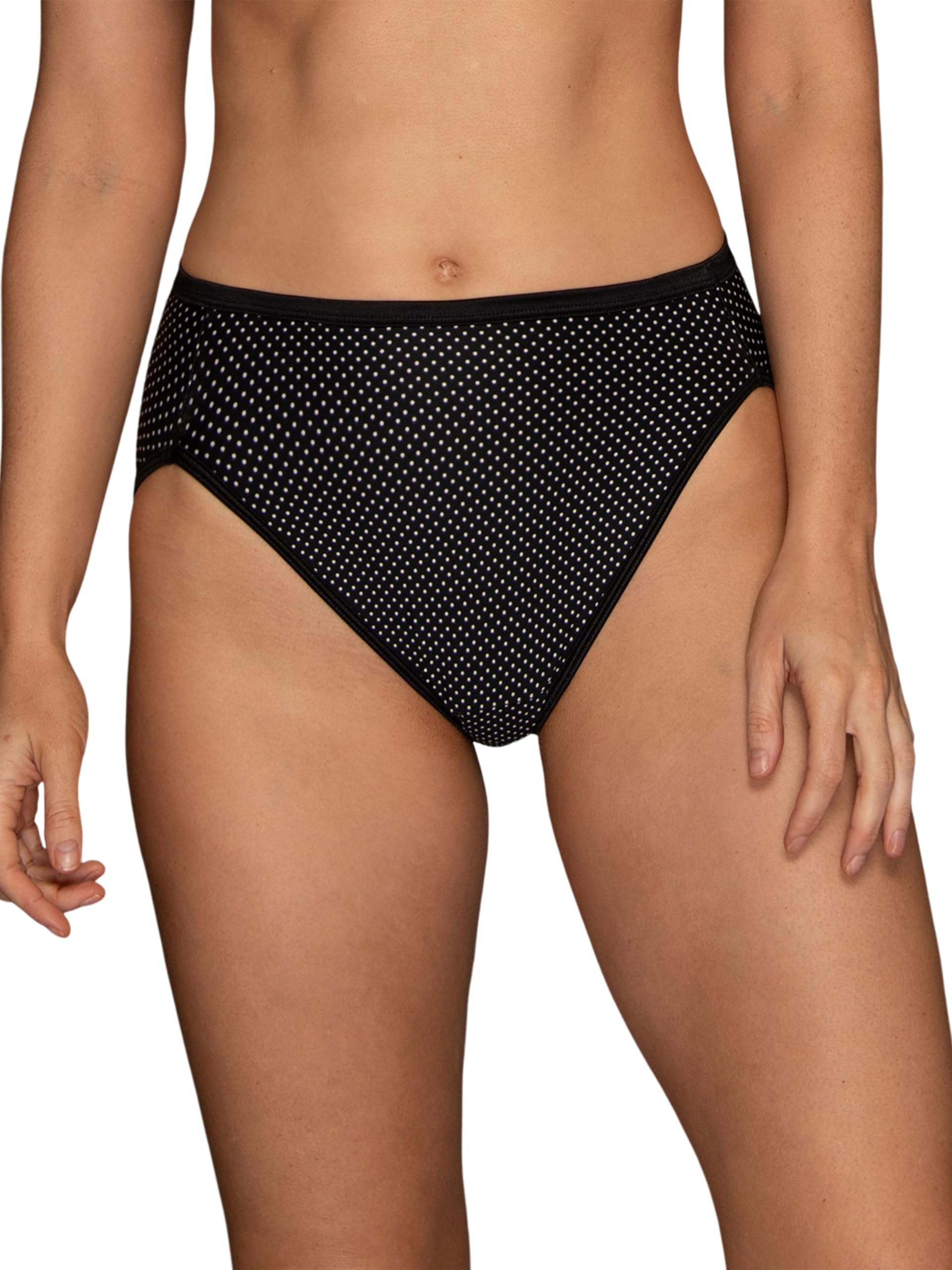 Vanity Fair Women's Illumination Hi Cut Panties, Silky Stretch & Satin Trim