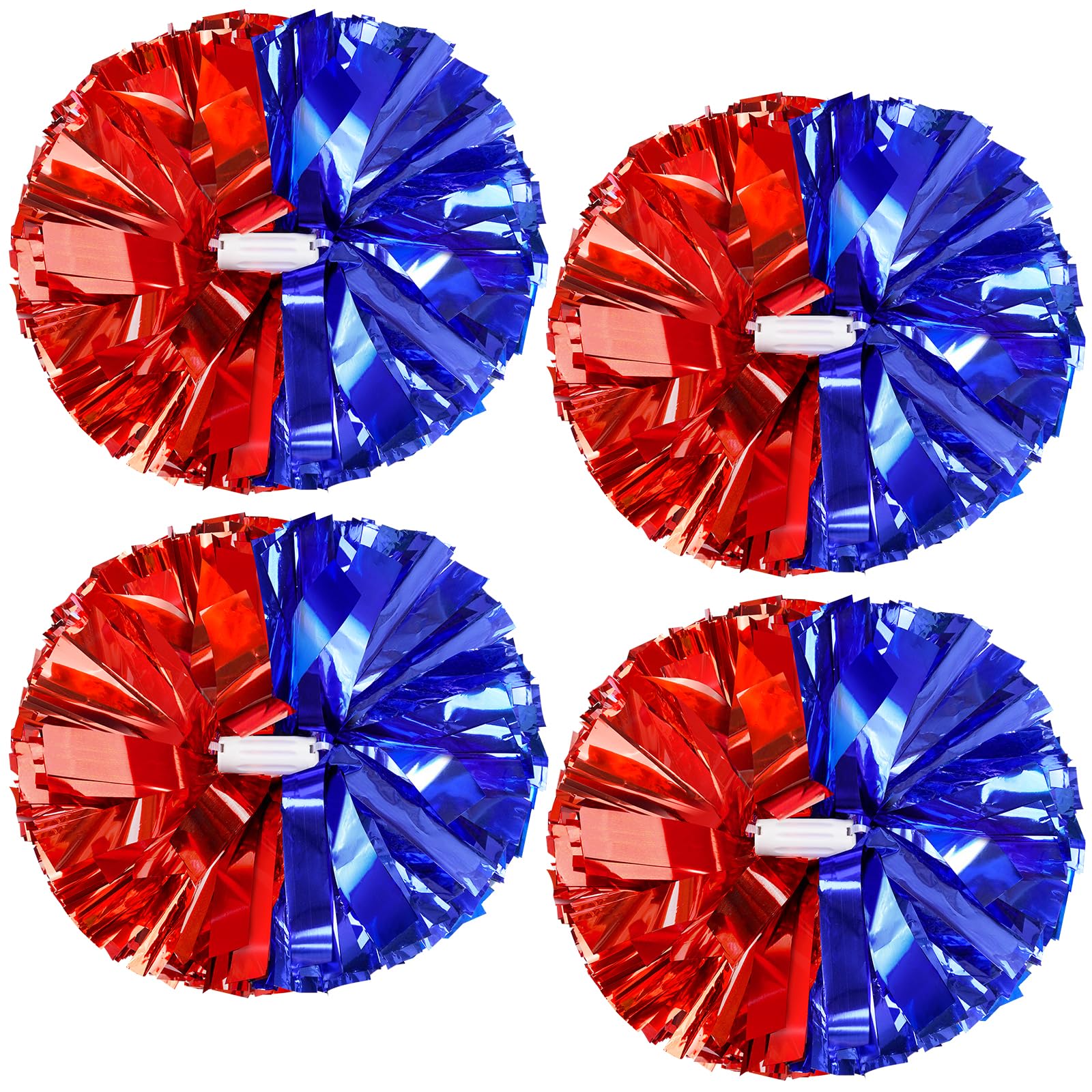 4Pcs Upgraded 12inch Metallic Cheerleading Pom Poms, HOLENGS Cheerleader Pompoms Cheer Poms for Kids Adults, Cheering Squad Pompoms for School Sports Games Dance Party