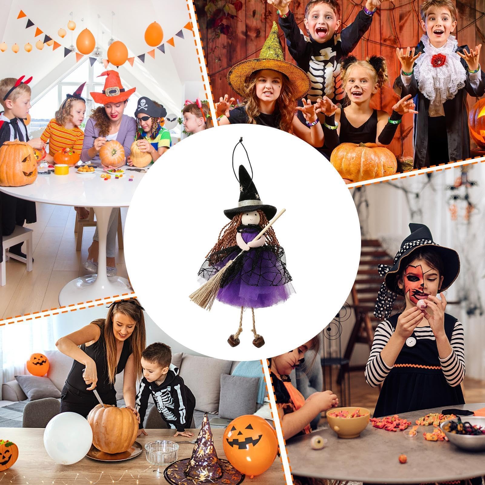 Decorazione spaventosa di strega di Halloween, bambola da strega da appendere per casa, ufficio, scuola, casa fantasma e giardino
