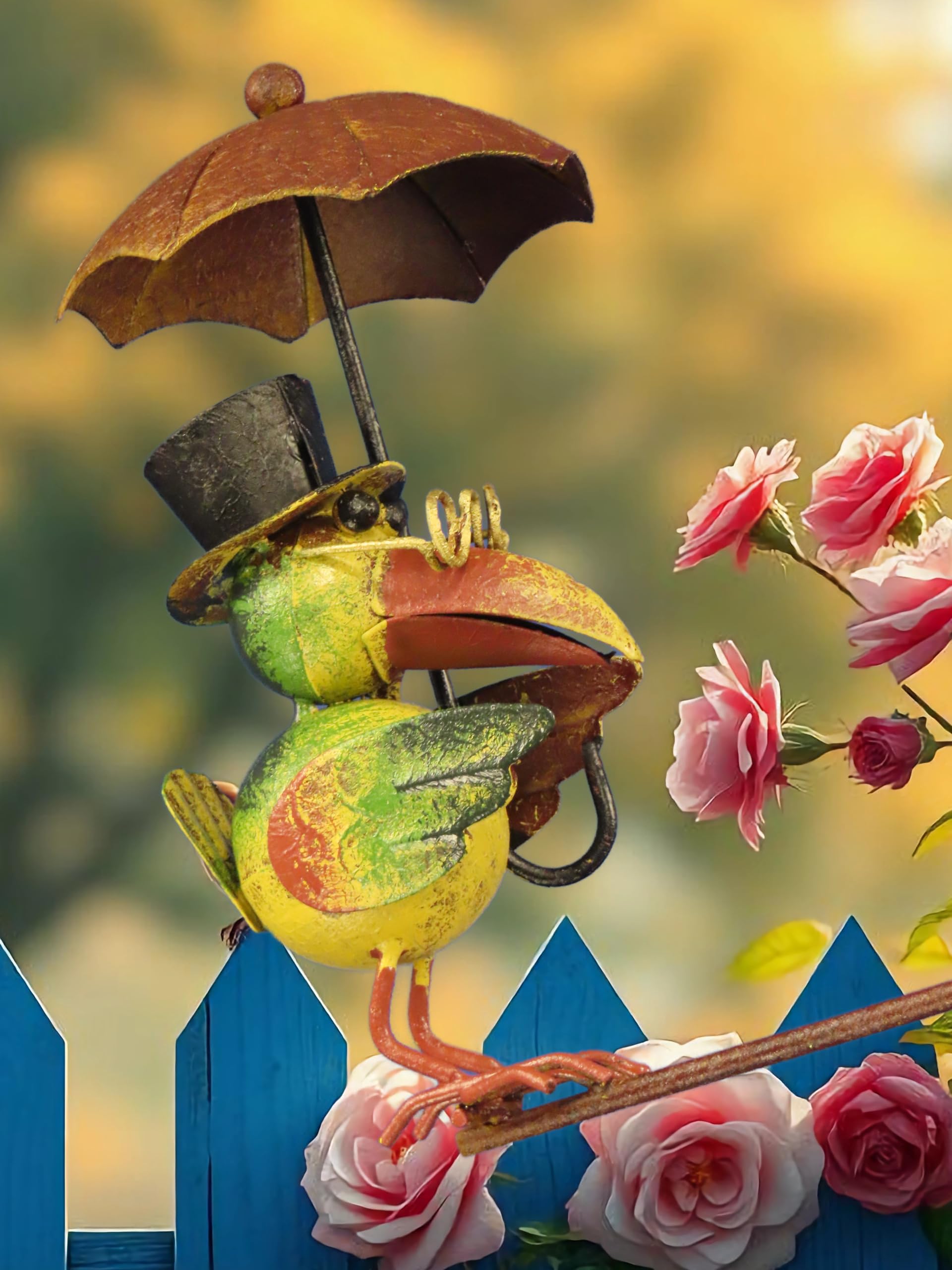 Pommerntraum ®| Windspiel Rabe Gartenwippe Metallwindspiel Vogel Vögel