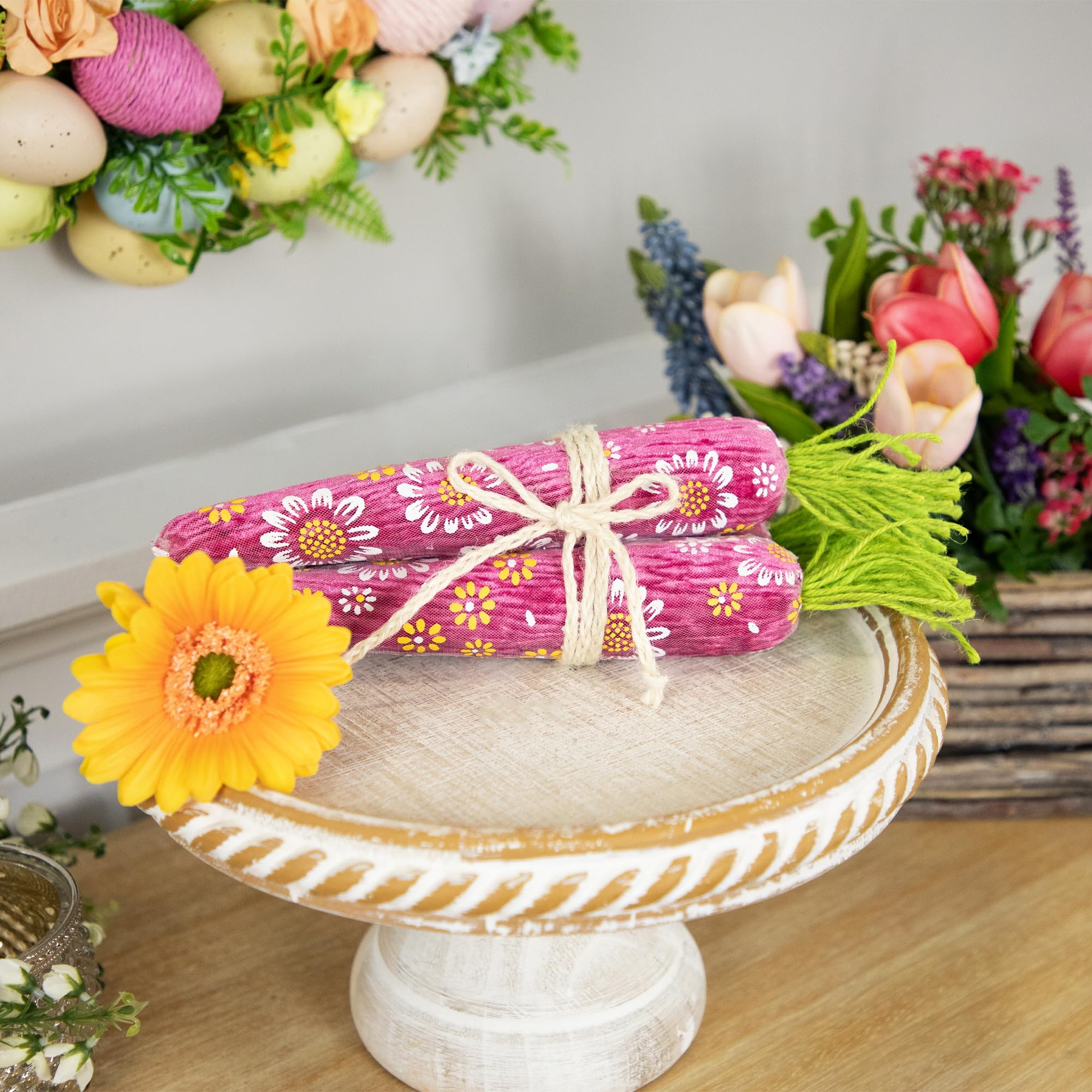 Floral Easter Carrot Decorations - 10.25
