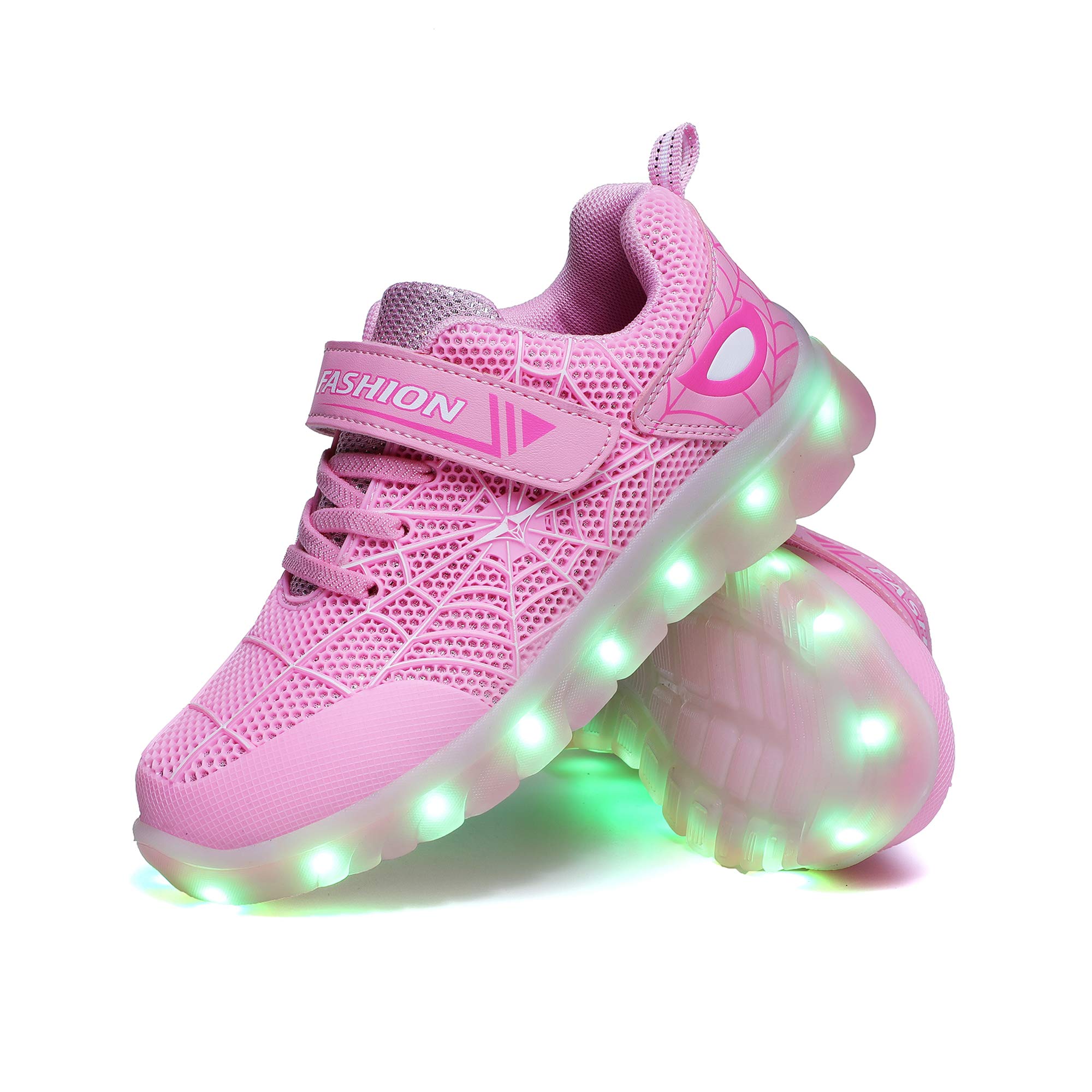 WDRHC LED Zapatos Verano Ligero Transpirable Impermeable Bajo 7 Colores USB Carga Luminosas Parpadeo Deporte de Zapatillas con Luces Los Mejores Regalos para NiƱos NiƱas CumpleaƱos de Navidad