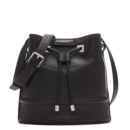 Calvin Klein Ash Bucket Crossbody, Cherub White/Black