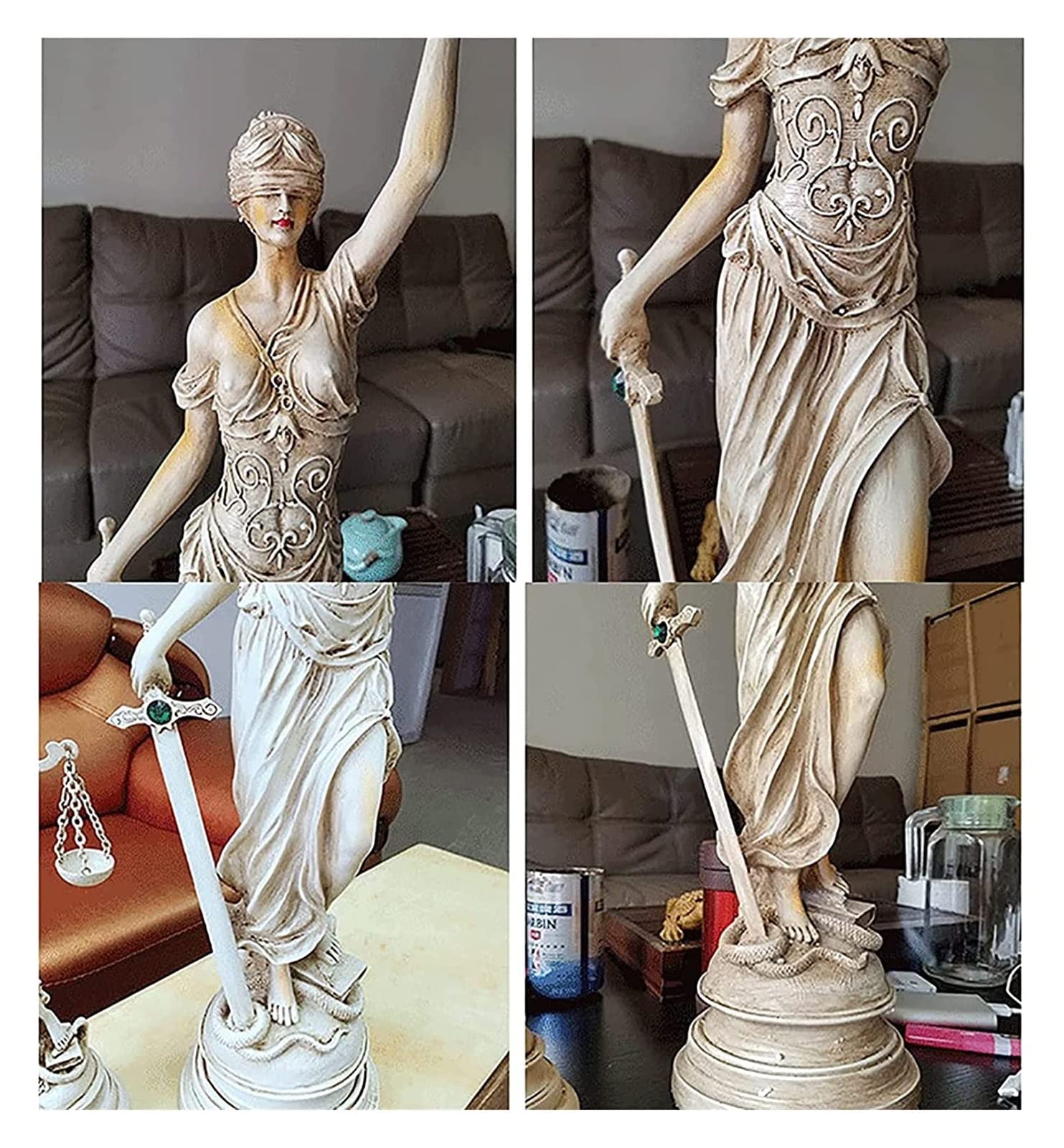Amazon.co.jp: 彫刻 置物・オブジェ 正義の女神像、ギリシャの女神像