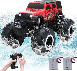 JONEALA RC Trucks 4x4 Offroad Waterproof - 2.4 GHz Amphibious Remote Control Car Toys for Boys 4-7, Remote Control Monster Truck, Beach Lake Pool Toys, Remote Control Boat Birthday Gifts for Kids