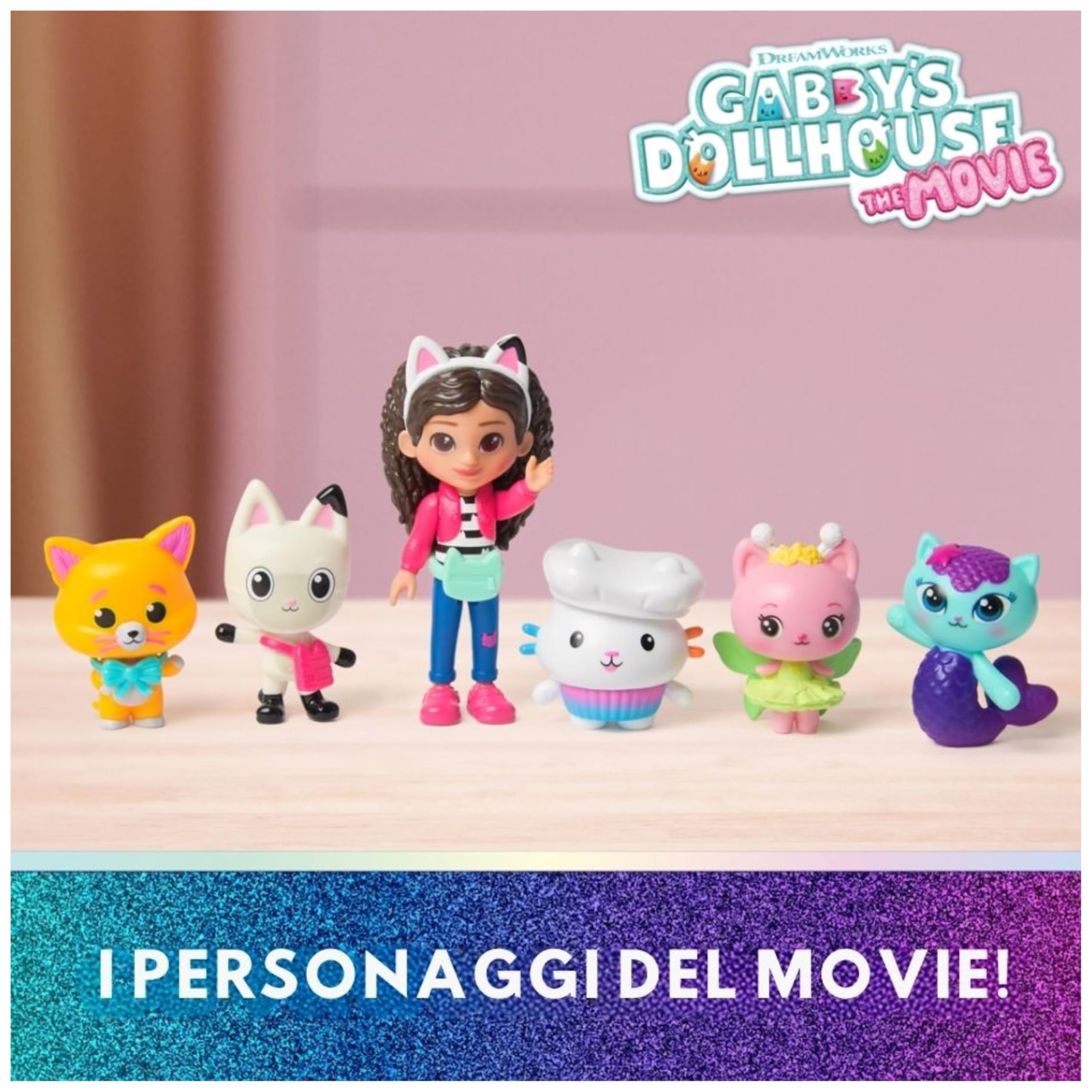 Gabby's Dollhouse The Movie, Cat-Venture Crew Pack, 11-Piece Toy Figure Set with Accessories, Kids Toys for Girls & Boys Ages 3 And Up, Multicolore, 6072633