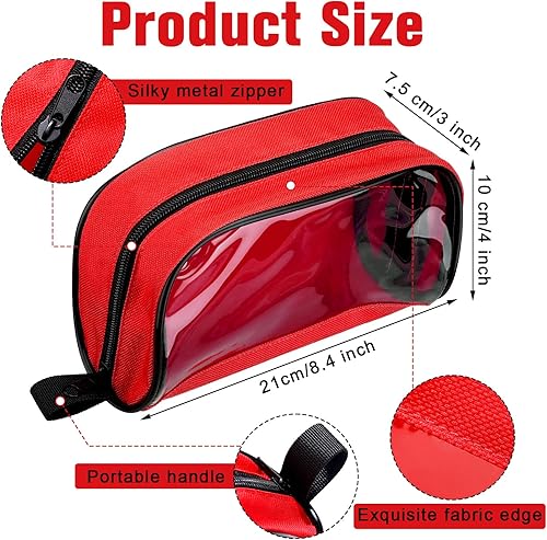 Miniatura 2 de Oudain 8 piezas Bolsa de primeros auxilios vacía 8 colores Bolsas de primeros auxilios portátiles Bolsa médica con cremallera y ventana transparente