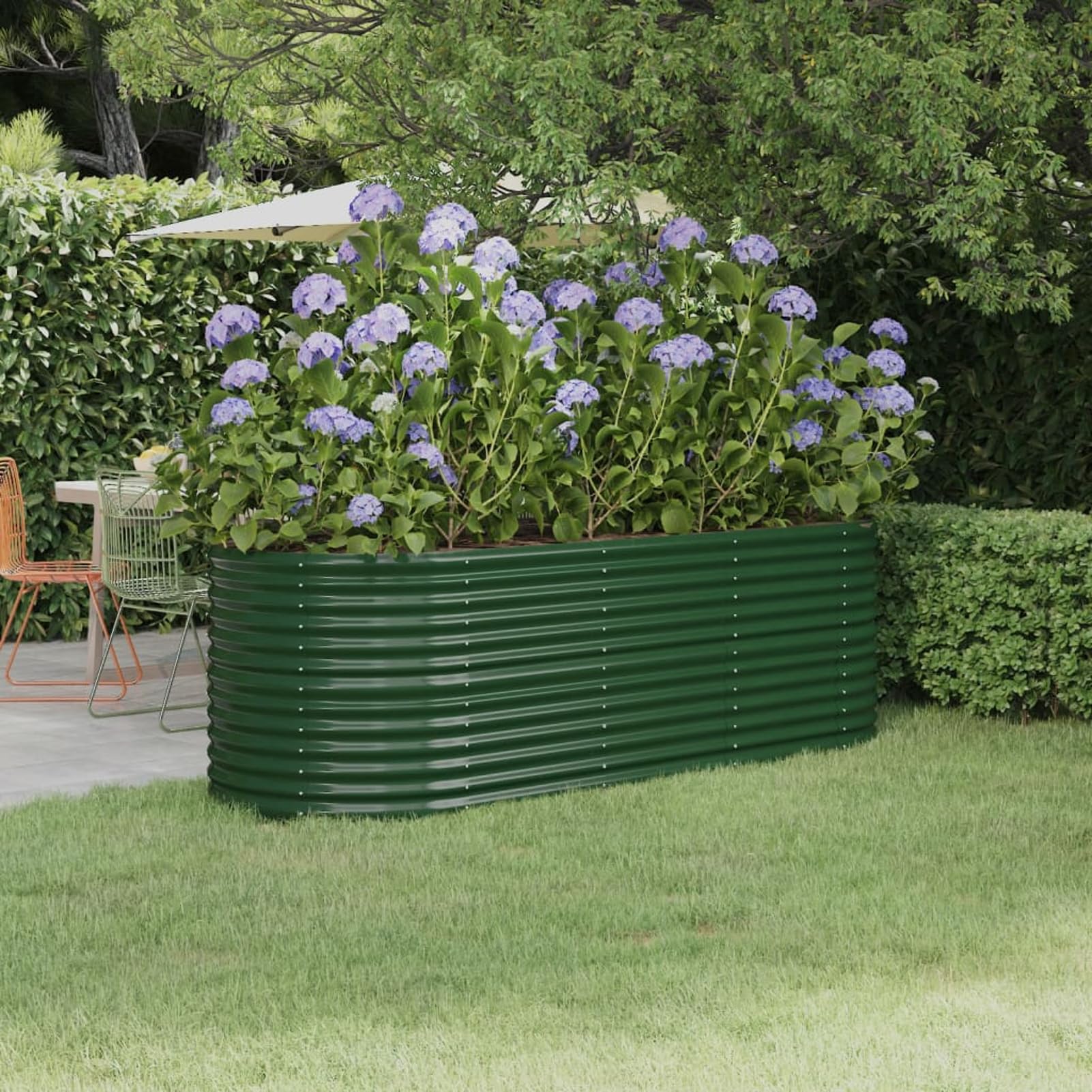 Letto rialzato giardino, struttura in acciaio zincato, dimensioni 224x80x68 cm, fioriera da esterno, vaso per piante, aiuola rialzata, orto domestico, spazio per fiori, coltivazione erbe aromatiche, g
