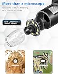7'' Digital Microscope 1200X, 12MP 1080P Photo/Video Microscope for Adults Soldering Coins,Metal Stand,Wired Remote,10 LED Fill Lights,PC View,Windows/Mac Compatible