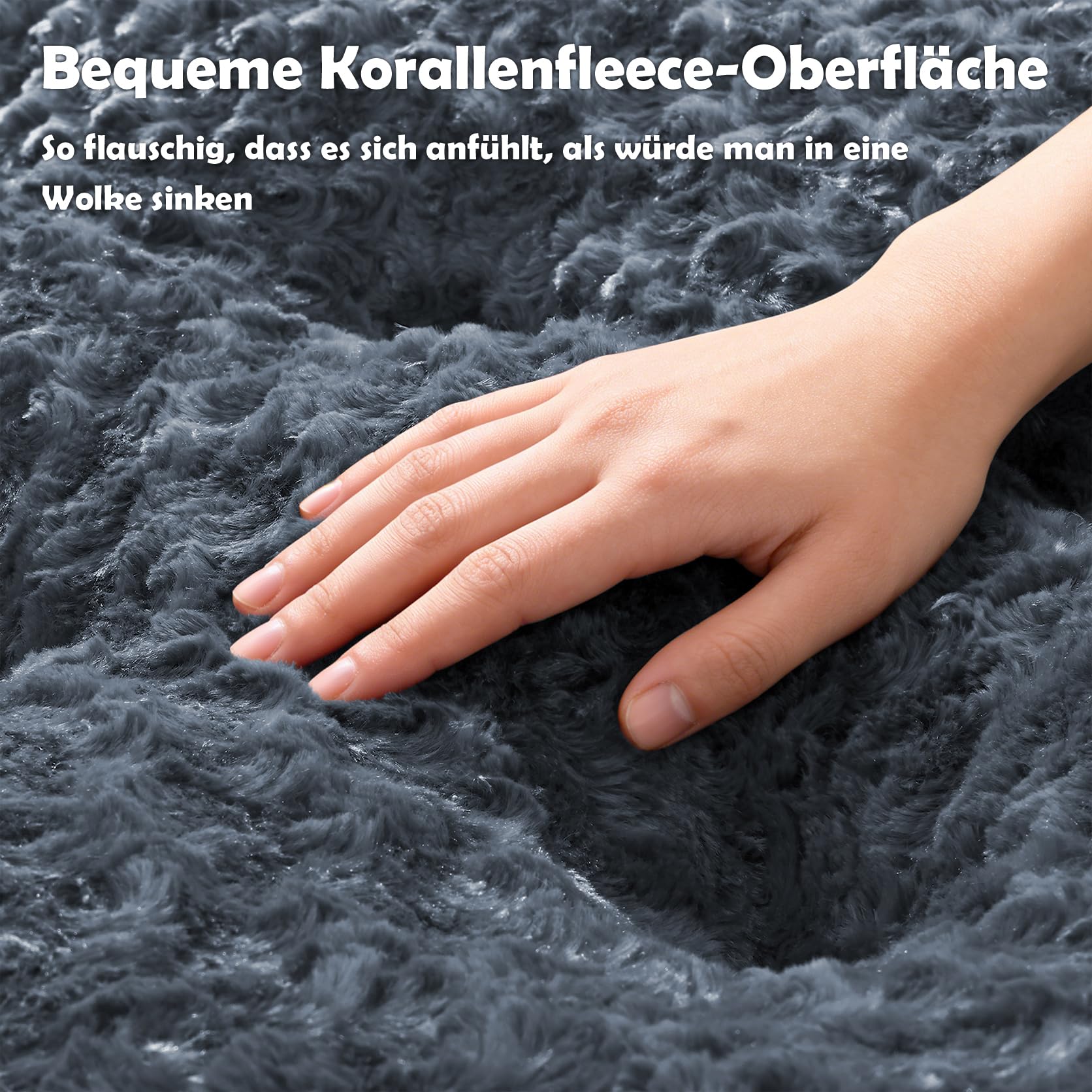 Homaxy Cuccia per cani di taglia grande, soffice materassino ergonomico per cani lavabile cucce con base antiscivolo per cani di taglia grande, 89x59x8cm, grigio scuro